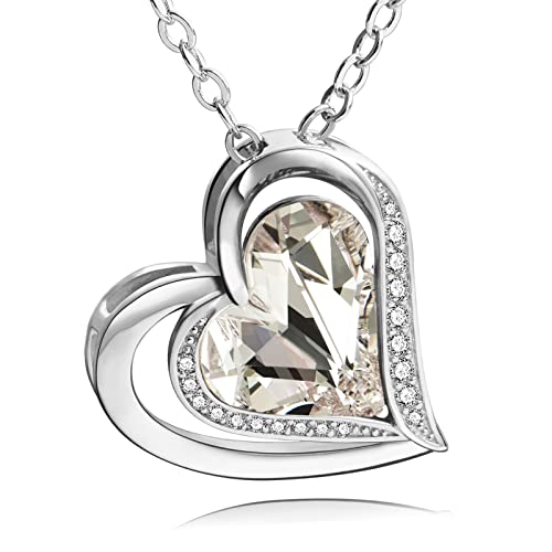 White Gold Tone+Austrian White Crystal