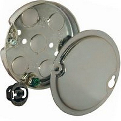 Hubbell Raco 0295 4 Inch Round Ceiling Fan Electrical Box - Heavy Duty Metal Junction Box for Secure Ceiling Fan Installation in Living Room, Bedroom, or Outdoor Covered Patio