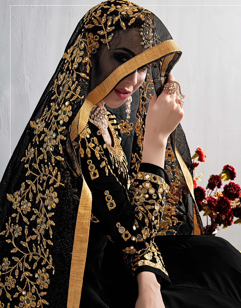 Elegant Black Georgette Pant Suit for Women - Formal Office Wear & Evening Party Outfit
