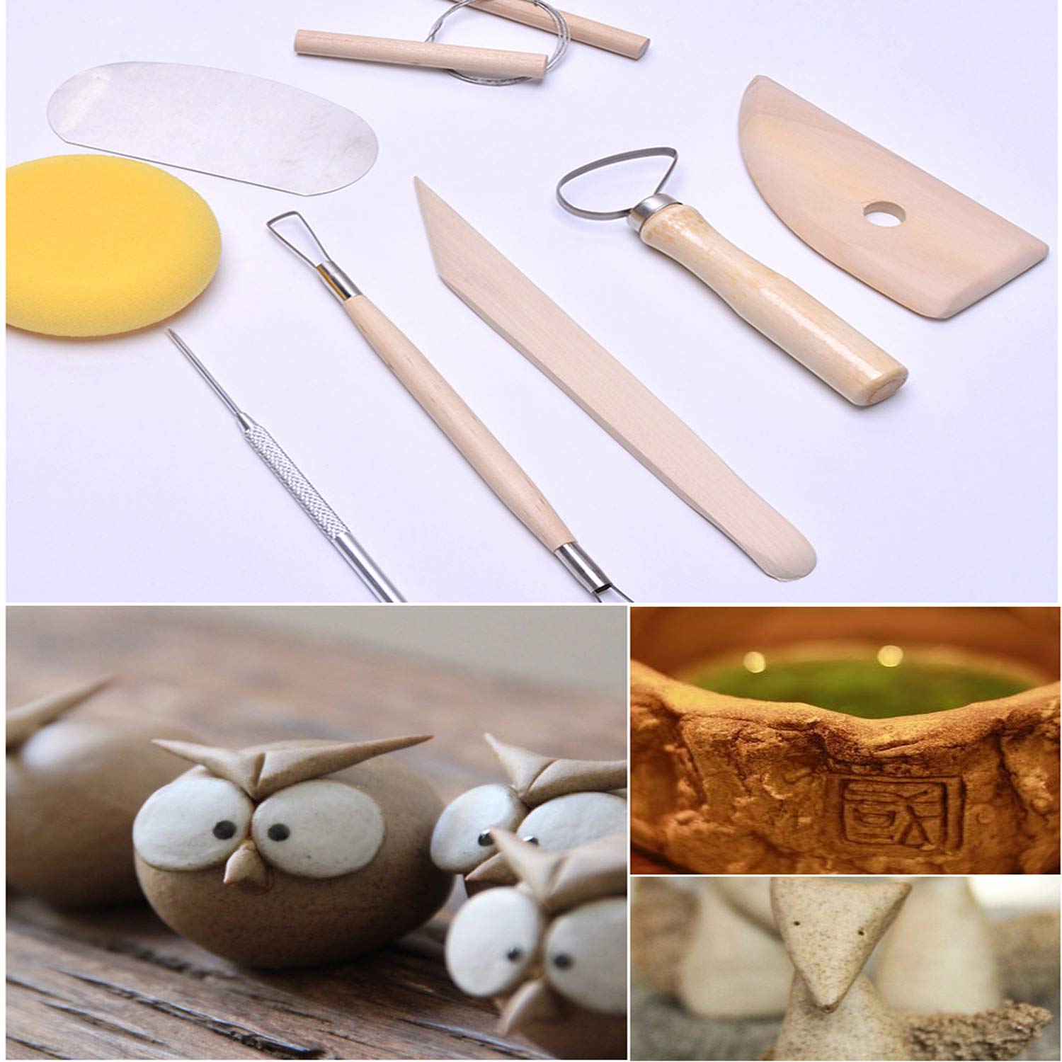 8pcs Ceramic Clay Tools Set for Pottery & Sculpting - DIY & Art Projects