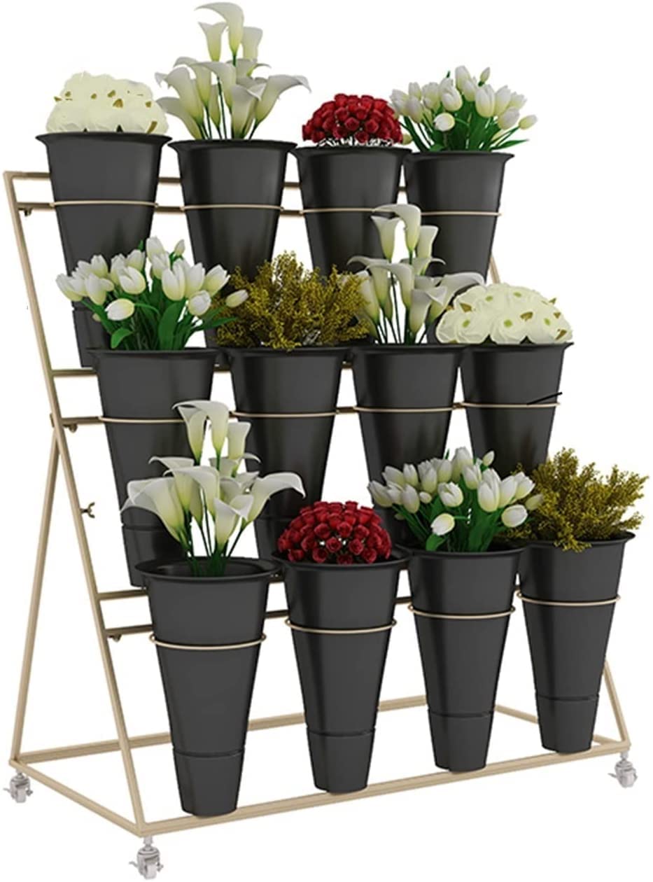 3-Tier Plant Stand for Indoor & Outdoor Use - Black Flower Shelf for Home, Garden & Shop Display - Perfect for Organizing Plants, Flowers & Storage Needs