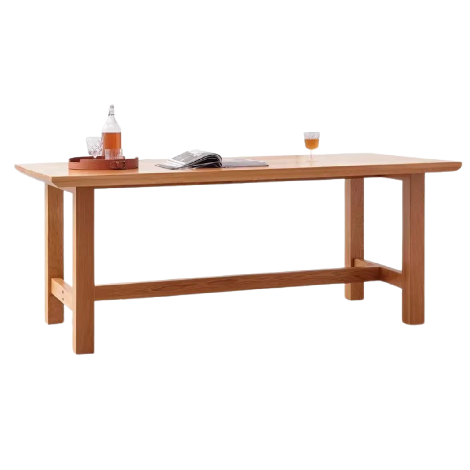 Rustic Style Dining Table - Solid Oak, Ash, Cherry Wood - Perfect for Farmhouse, Cottage & Country Home Dining Rooms