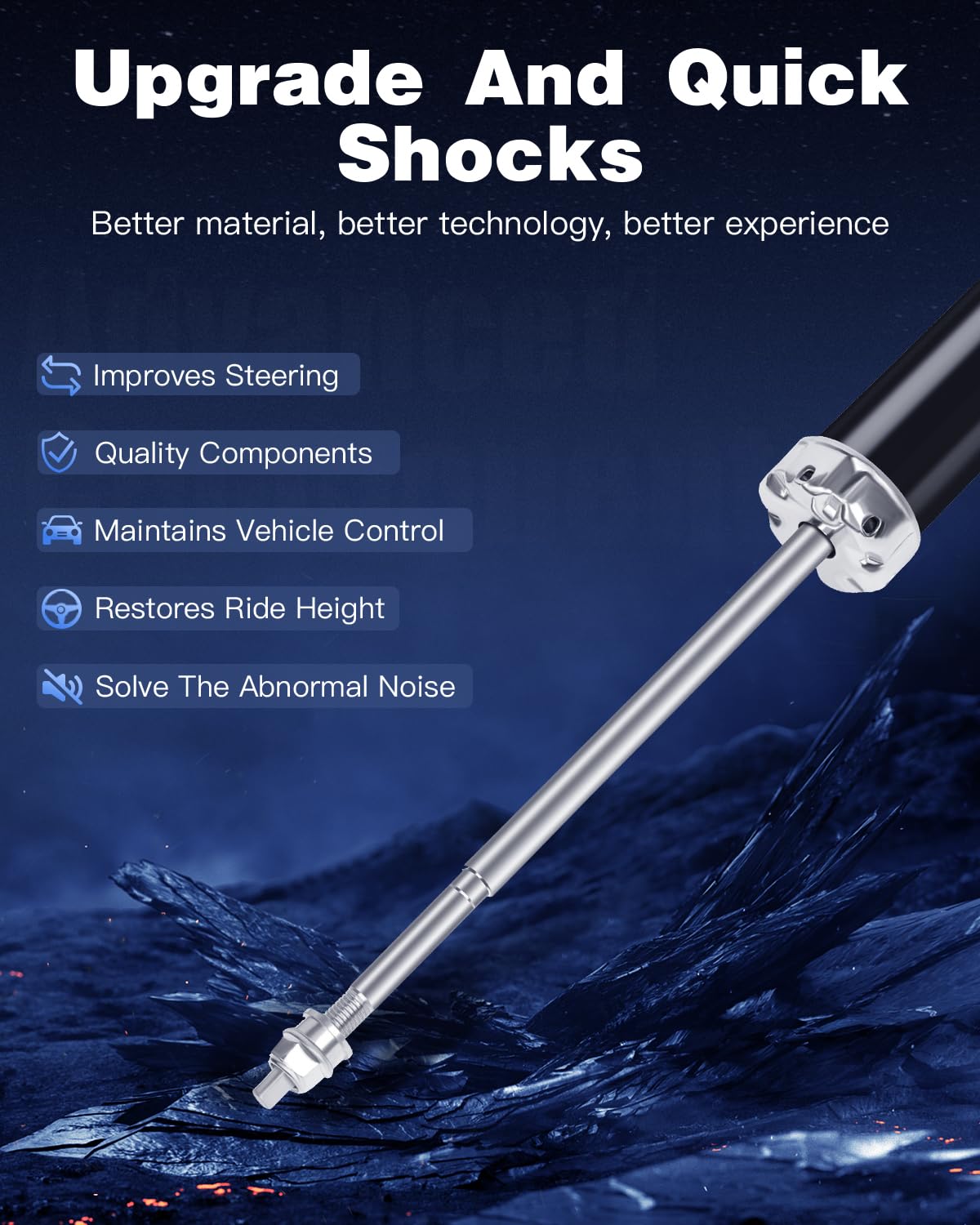 ECCPP Complete 4-Piece Shock Absorber Set - Front & Rear Struts Compatible with 2002-2005 Mitsubishi Lancer (Models 341342 & 333382) - Smooth Ride Replacement for Bumpy Roads & Daily Commuting