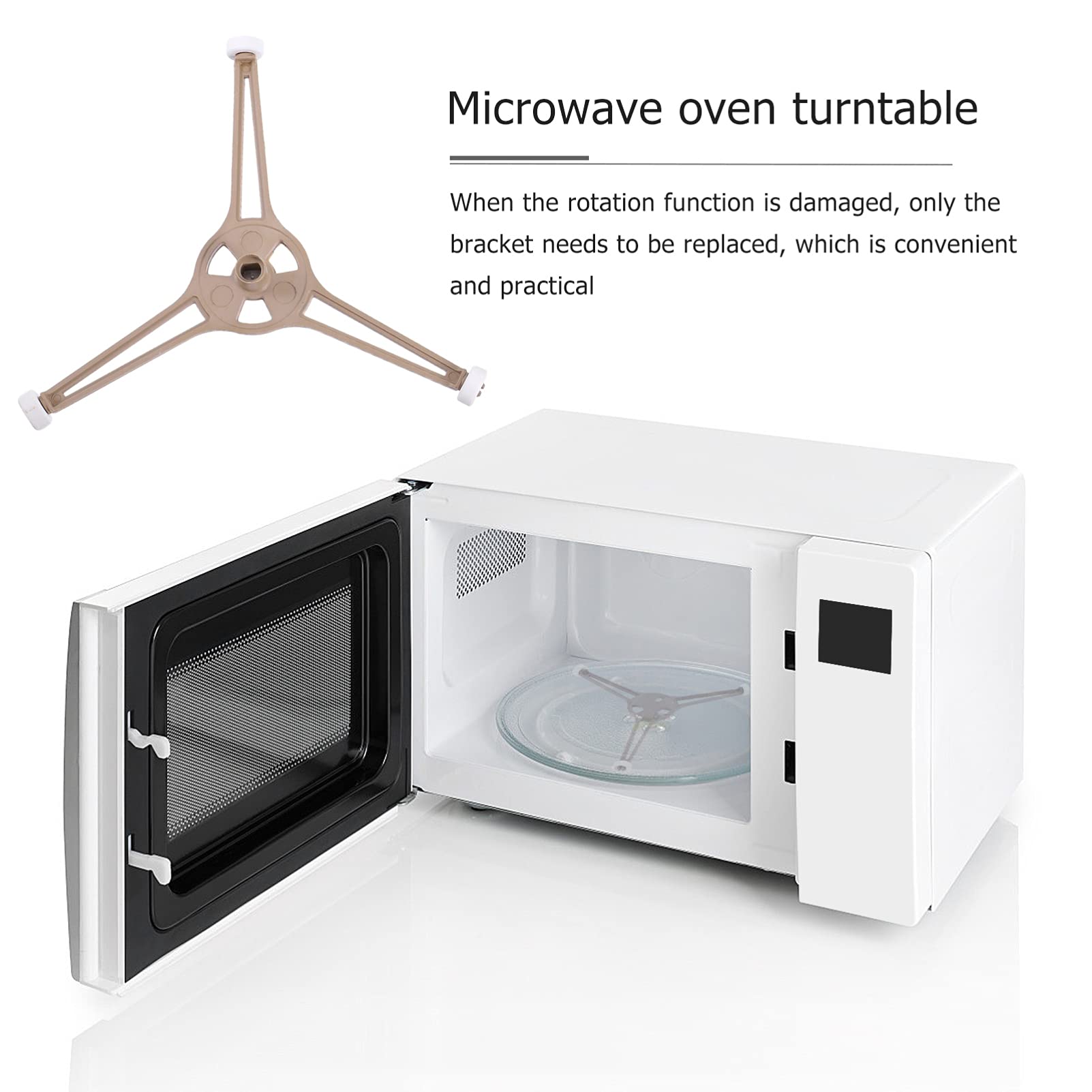 Mobestech 2-Pack Microwave Turntable Stand Replacement - Triple Arm Glass Rotating Roller Plate Tray Accessories for Microwave Oven | Perfect for Heating Food Evenly & Replacing Broken Turntables