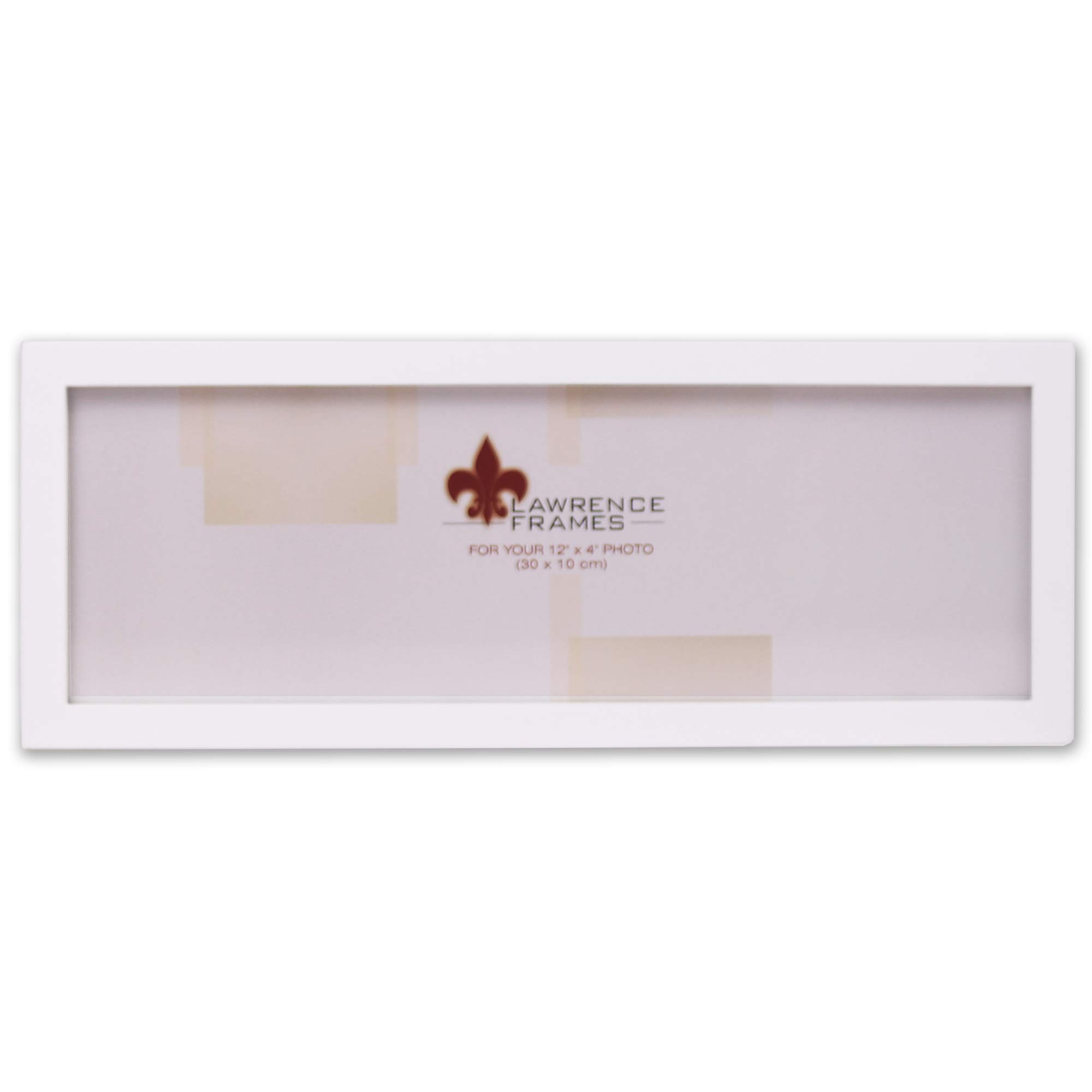 Lawrence Frames Standard Wood Picture Frame 4x12 Inches - White Wooden Photo Frame for Wall Display, Home Decor, Office Art, and Family Photos - Perfect for Living Room, Bedroom, or Gallery Wall