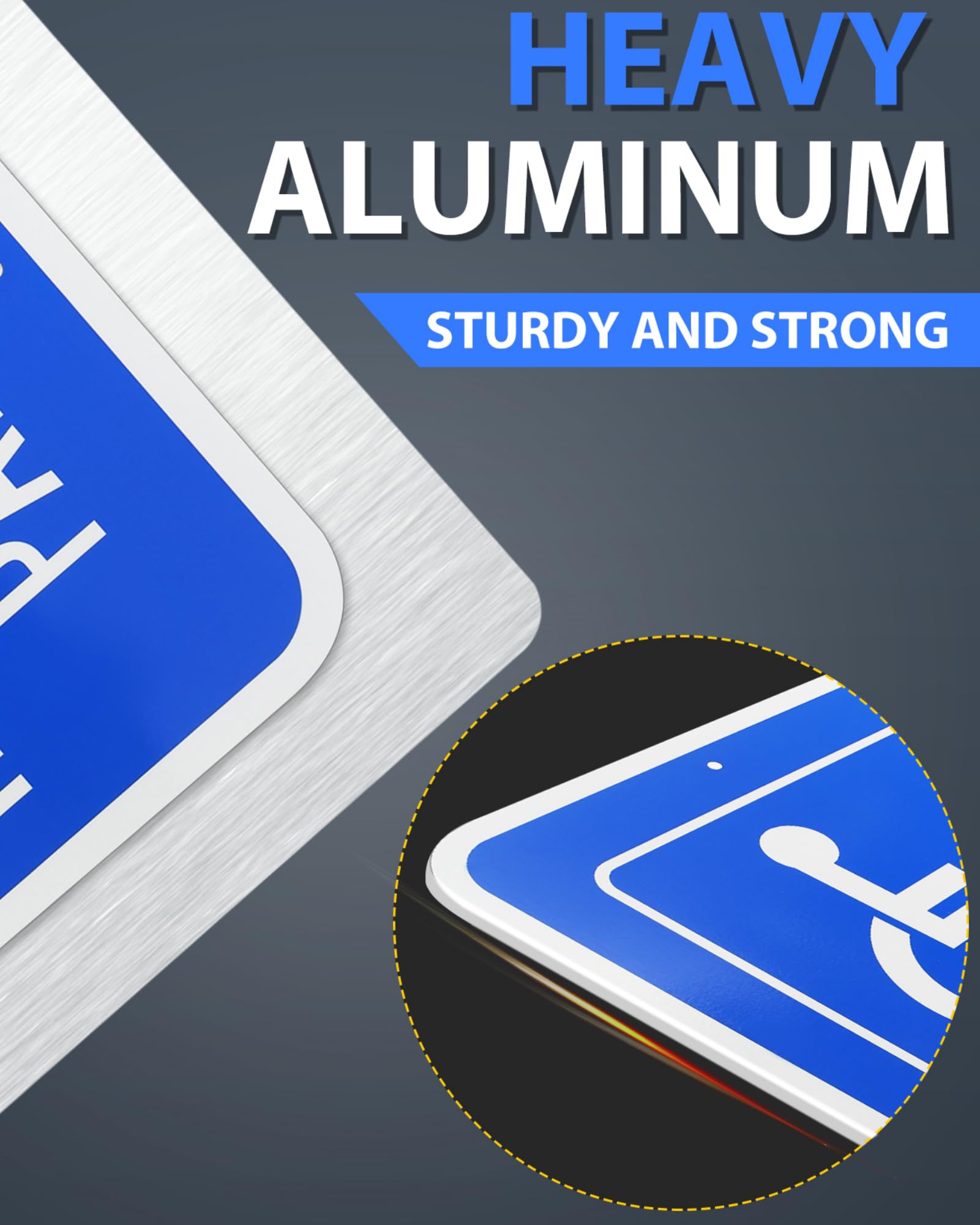 18x12 Inch Handicap Parking Sign - 3M Reflective Aluminum Reserved Parking Sign for Disabled - Weatherproof & Rust-Free .063 Aluminum - Easy Mounting for Indoor & Outdoor Use - Perfect for Parking Lots, Garages, and Accessible Spaces