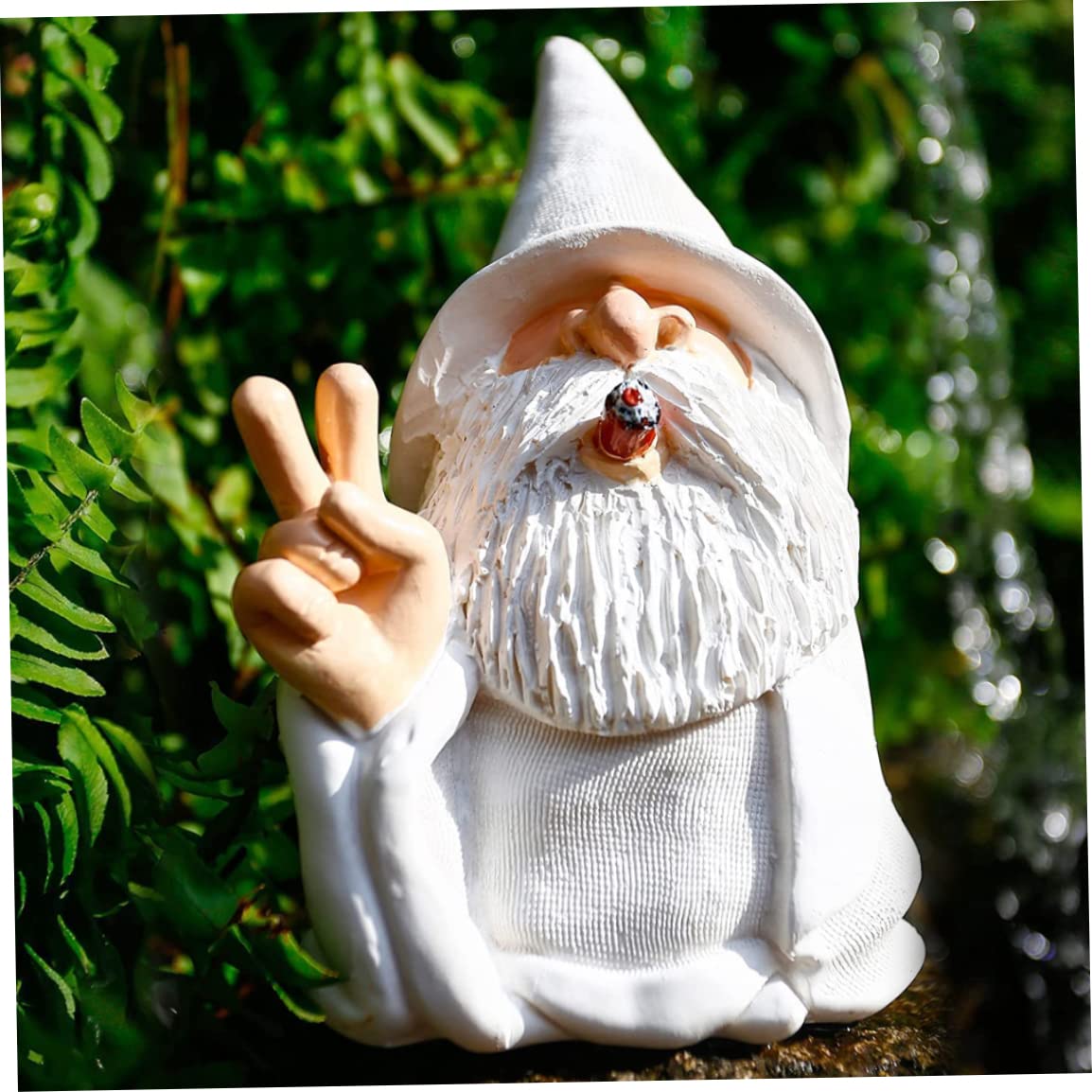 5.9 Inch Funny Gnome Statues - Resin Scissorhand Figurine & Naughty Wizard Ornament - Whimsical Garden Gnomes Decor for Balcony, Porch, Patio - Perfect for Outdoor Landscaping, Fairy Gardens & Gift Giving