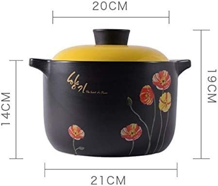 Black Heat-Resistant Ceramic Casserole Pot - Korean Style Stew Cookware for Soup, Braising & Slow Cooking | Durable Kitchen Pot for Stovetop & Oven Use | Perfect for Kimchi Jjigae, Army Stew & Homemade Soups