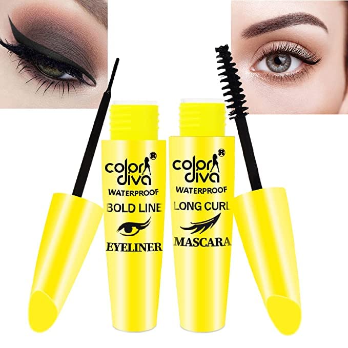 Waterproof Fiber Extension Eyeliner & Mascara Set - 10ml Each, Long-Lasting & Smudge-Proof - Perfect for Daily Makeup, Parties, and Special Occasions