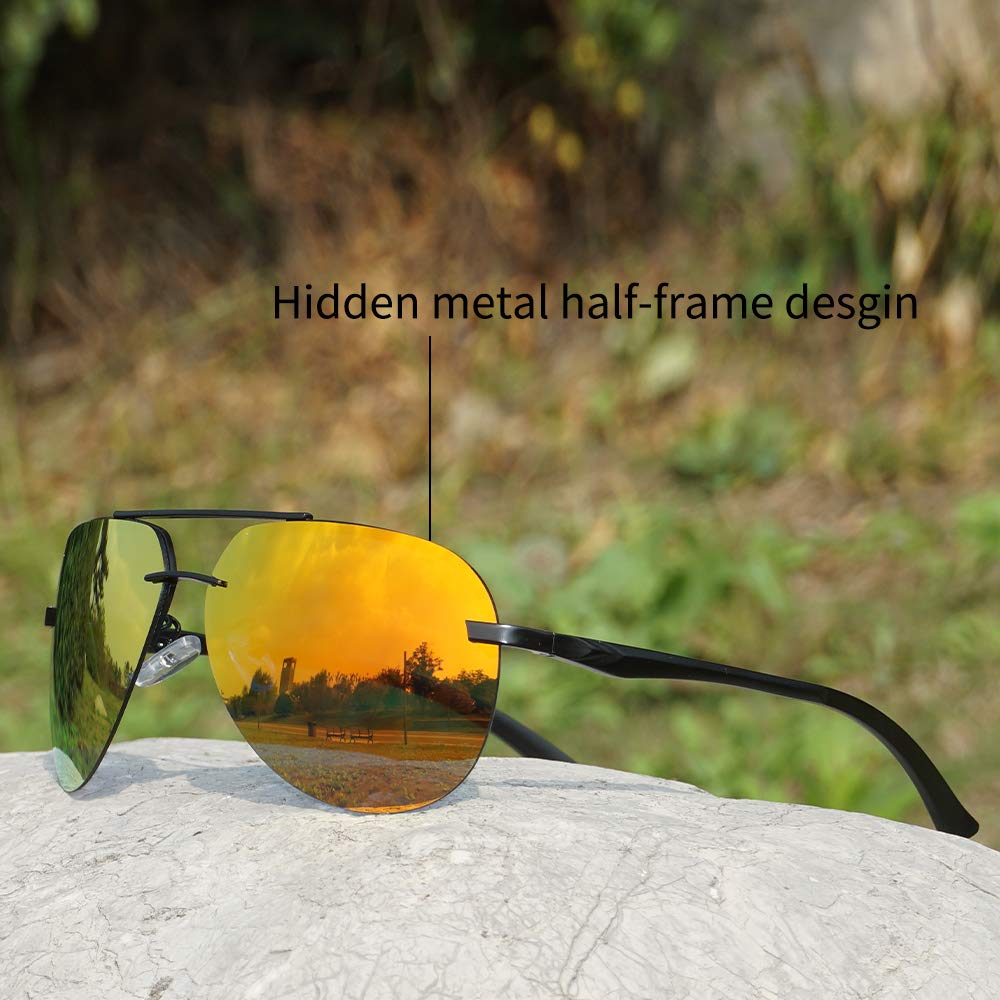 Polarized Aviator Sunglasses for Men & Women - UV Protection Mirrored Lenses for Driving, Outdoor Activities & Fashion Accessories
