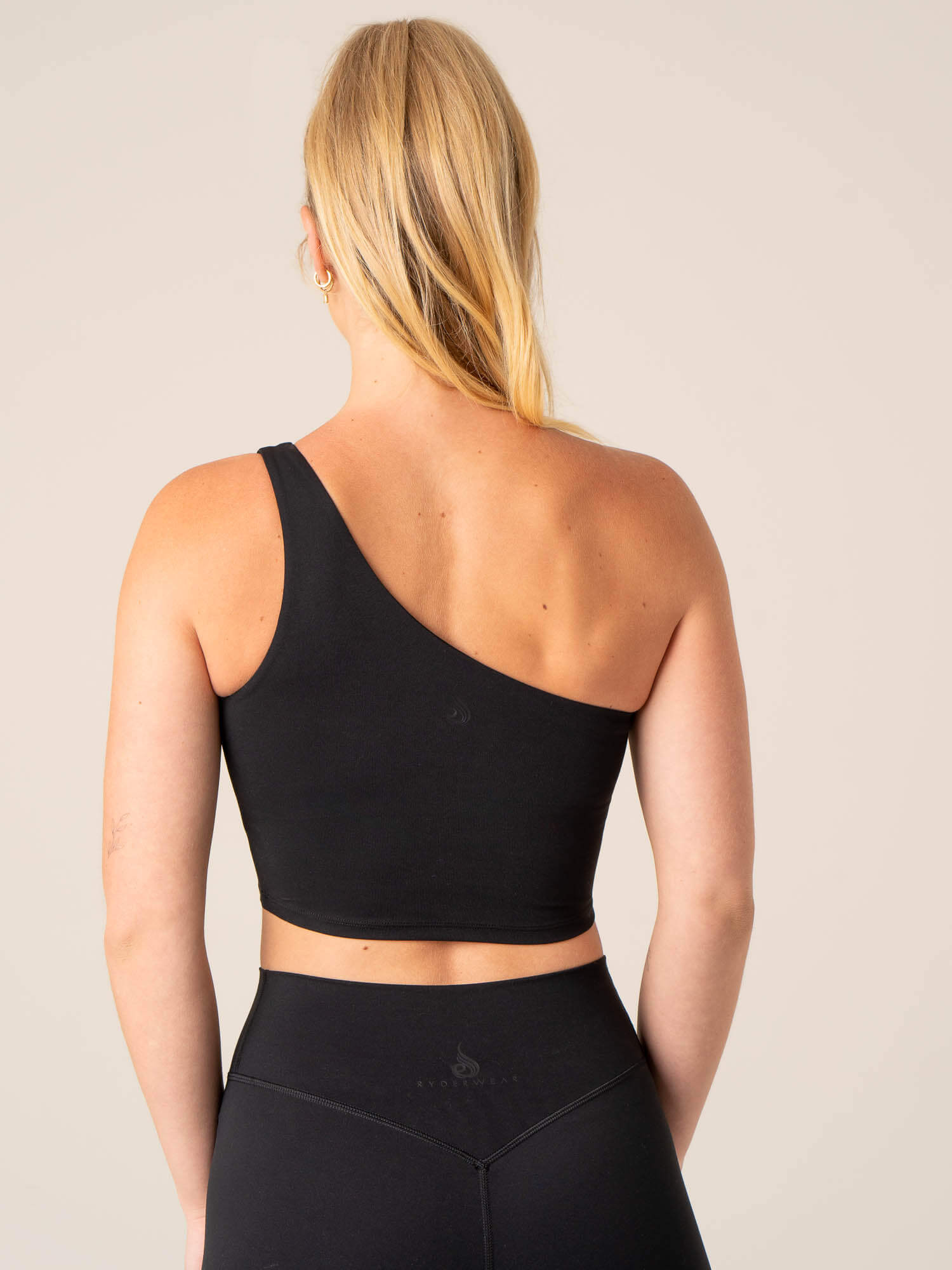 NKD One Shoulder Tank Bra - Seamless Sports Bra for Women, Black | Workout, Yoga, Gym & Lounge Wear