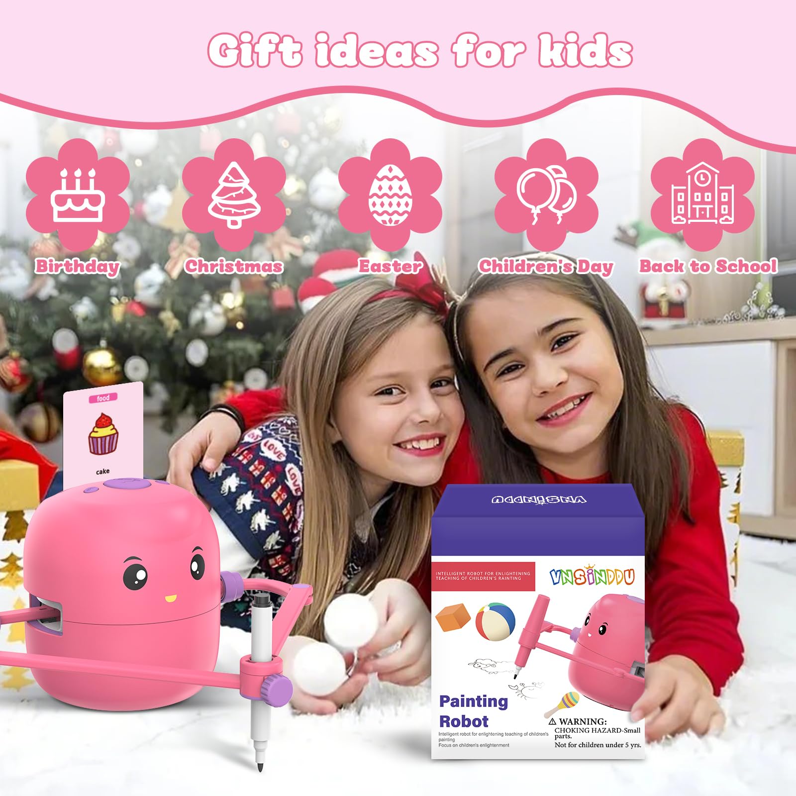 Interactive Educational Drawing Robot for Kids - STEM Learning Toy with 100 Word Cards & Voice Interaction | Perfect for Ages 5+ | Ideal for Home Schooling, Classroom Activities & Creative Playtime