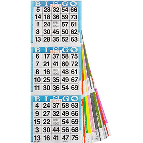Assorted 3 on 8 Bingo Paper Sheets - Bulk Pack for Bingo Games, Fundraisers & Casino Nights - Perfect for Parties, Family Game Nights & Senior Activities