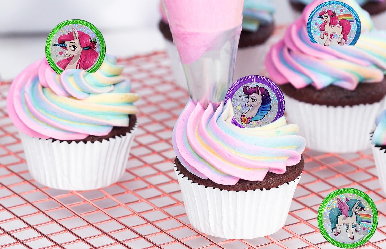 Fruidles Rainbow Unicorn Chocolate Coins with Stickers - 1 Pound Kosher Certified Milk Chocolate Coins in Foil Wrappers - Fun Birthday Party Favors, Easter Basket Stuffers & Holiday Treats for Kids