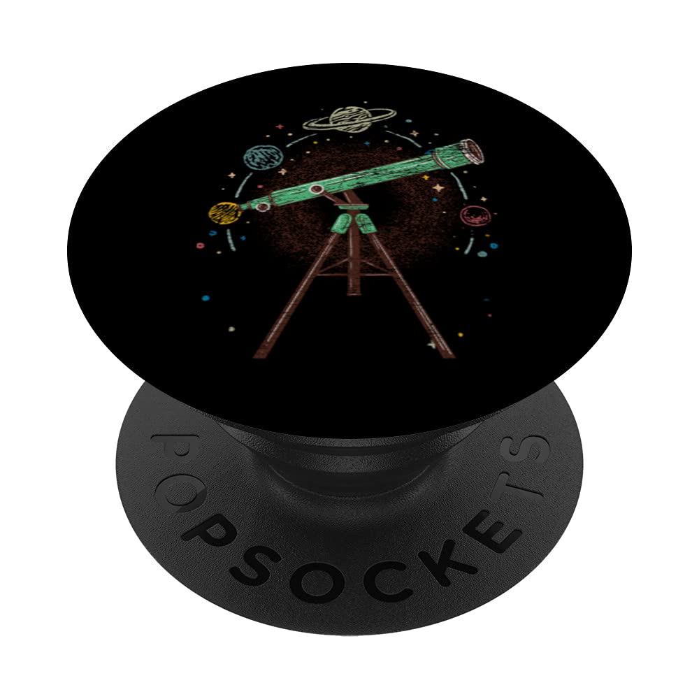 Stars Planets Galaxy Telescope Outer Space Astronomy PopSockets Swappable PopGrip - Perfect for Stargazing, Astronomy Enthusiasts & Space Lovers