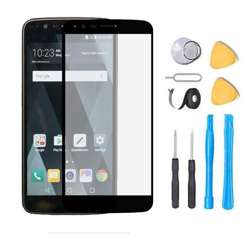 Premium LG G Stylo 3 Plus Screen Protector & Glass Replacement Kit - Black | Cracked Screen Repair Solution for Daily Protection & Work Use