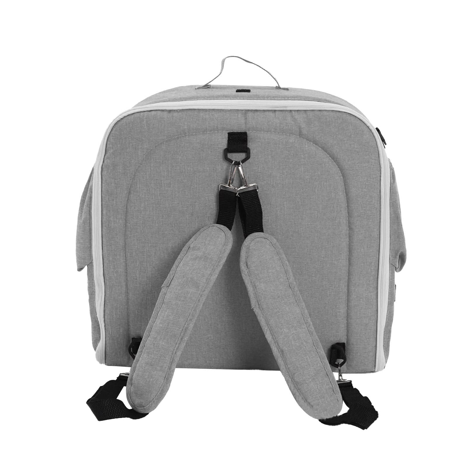 Portable Baby Travel Cot - Lightweight Folding Crib with Zipper & Large Storage for Outdoor, Camping, Travel & Home Use (Grey)