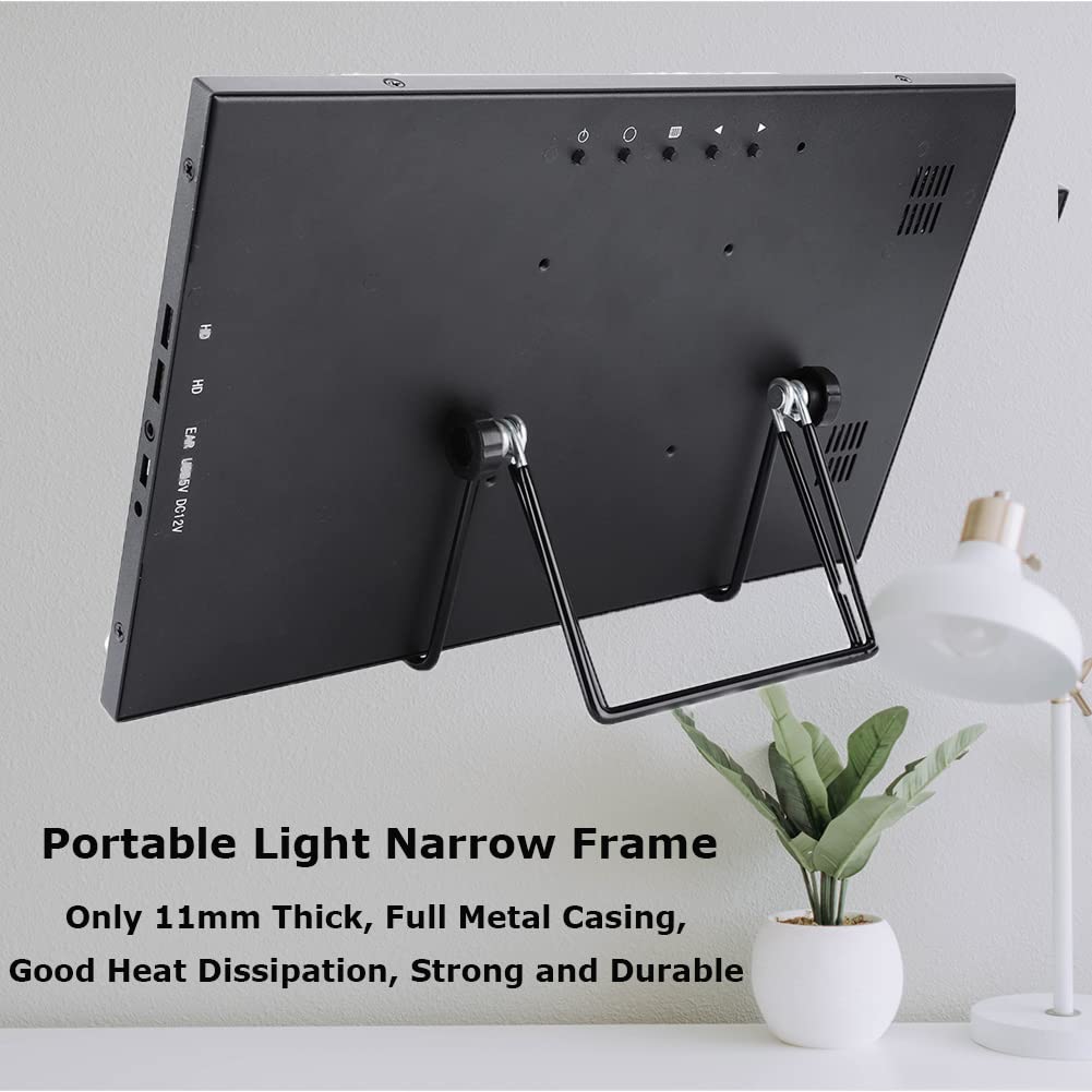 13.3 Inch Portable Monitor Full HD 1920x1080 HDR Gaming Display with Wide Viewing Angle & Built-in Speakers - Perfect for Laptop Extensions, Gaming, and Office Work