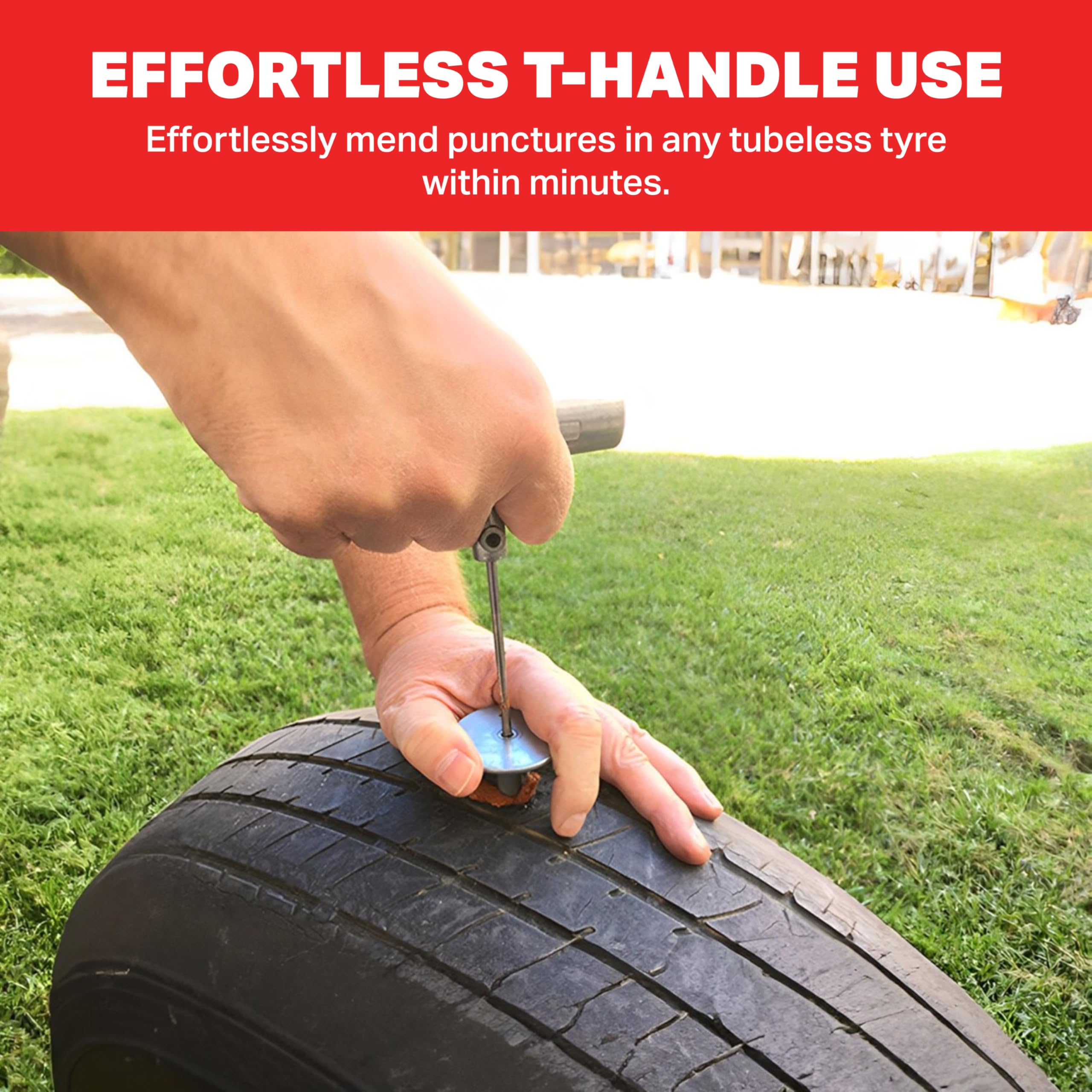 Boulder Tools Tire Repair Kit - Plugs, Valve Tool, Heavy Duty Case - for Cars, Trucks, Motorcycles - Emergency Roadside Fixes