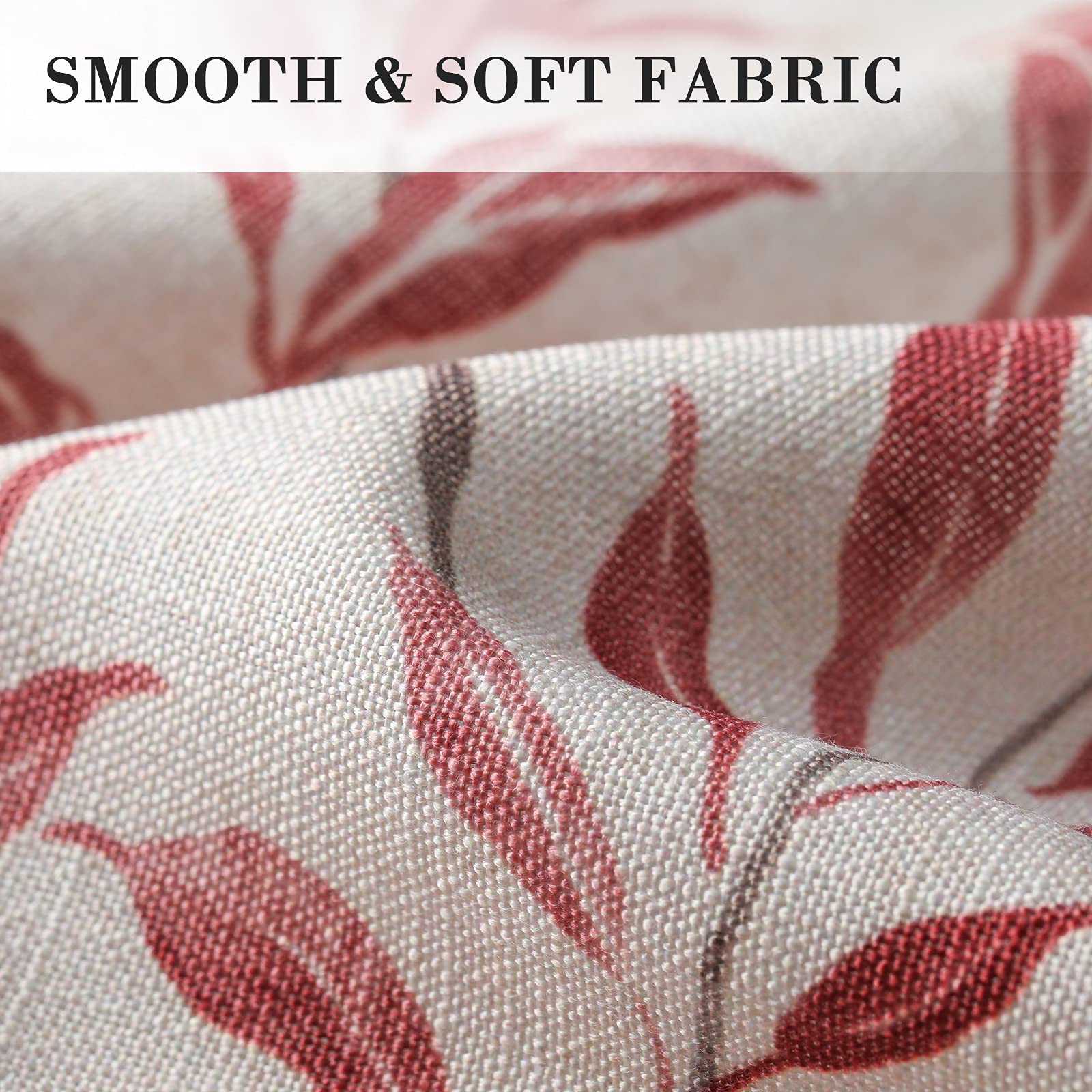 VOGOL 36 Inch Kitchen Curtains Set of 2 - Red Cafe Tier Half Curtains with Rod Pocket for Windows (30x36 Inch) - Perfect for Kitchen, Living Room, Bedroom & Porch Decor
