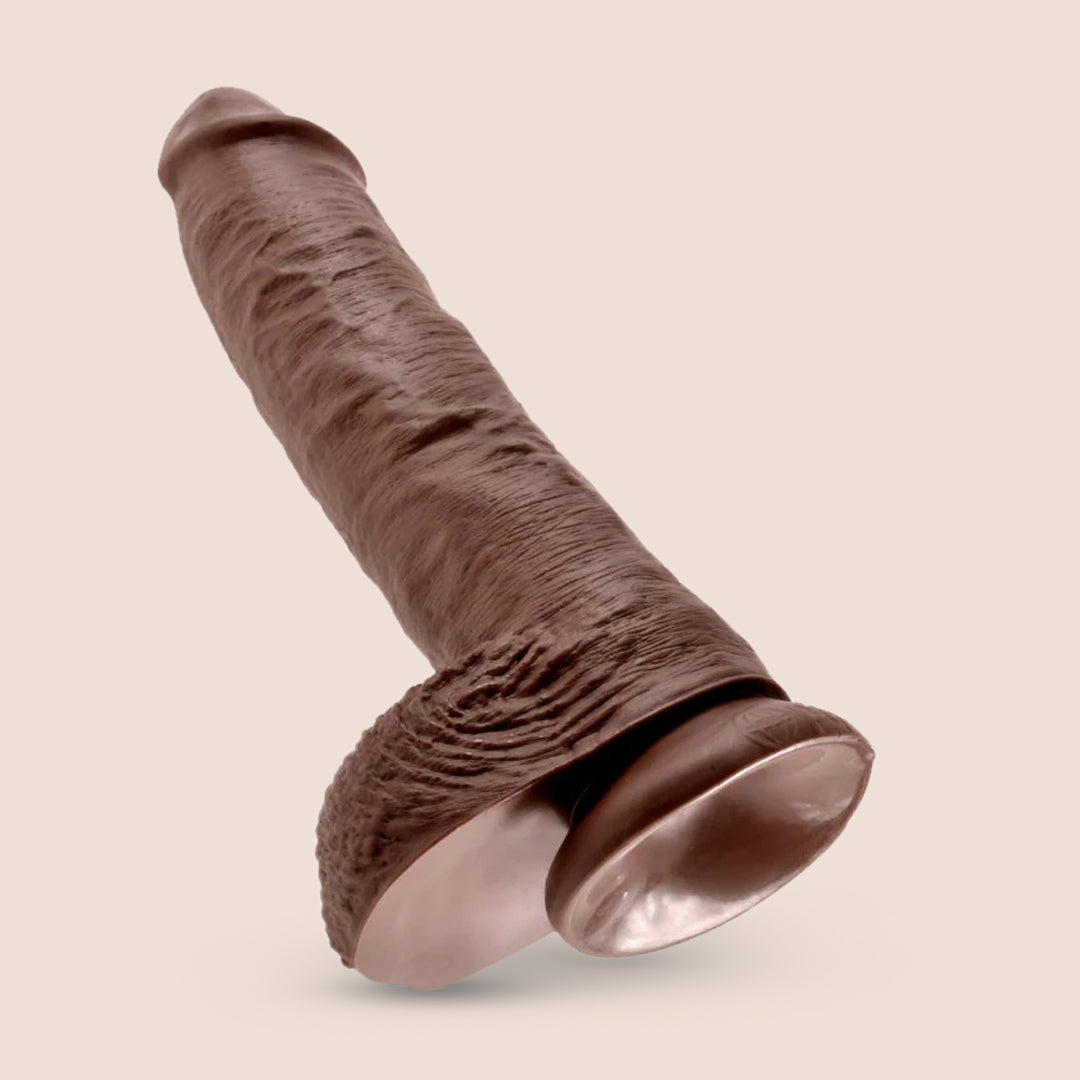 King Cock Ultra Realistic 10 Inch Dildo with Balls - Lifelike Silicone Adult Toy for Couples Play & Solo Pleasure