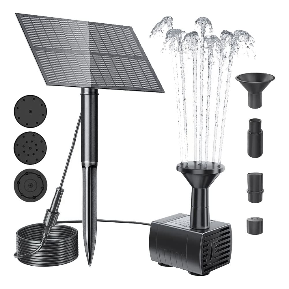 Solar Water Pump for Bird Bath, Garden, Patio, Pool - Outdoor Fountain Pump with Solar Panel - Perfect for Decorative Water Features and Small Ponds