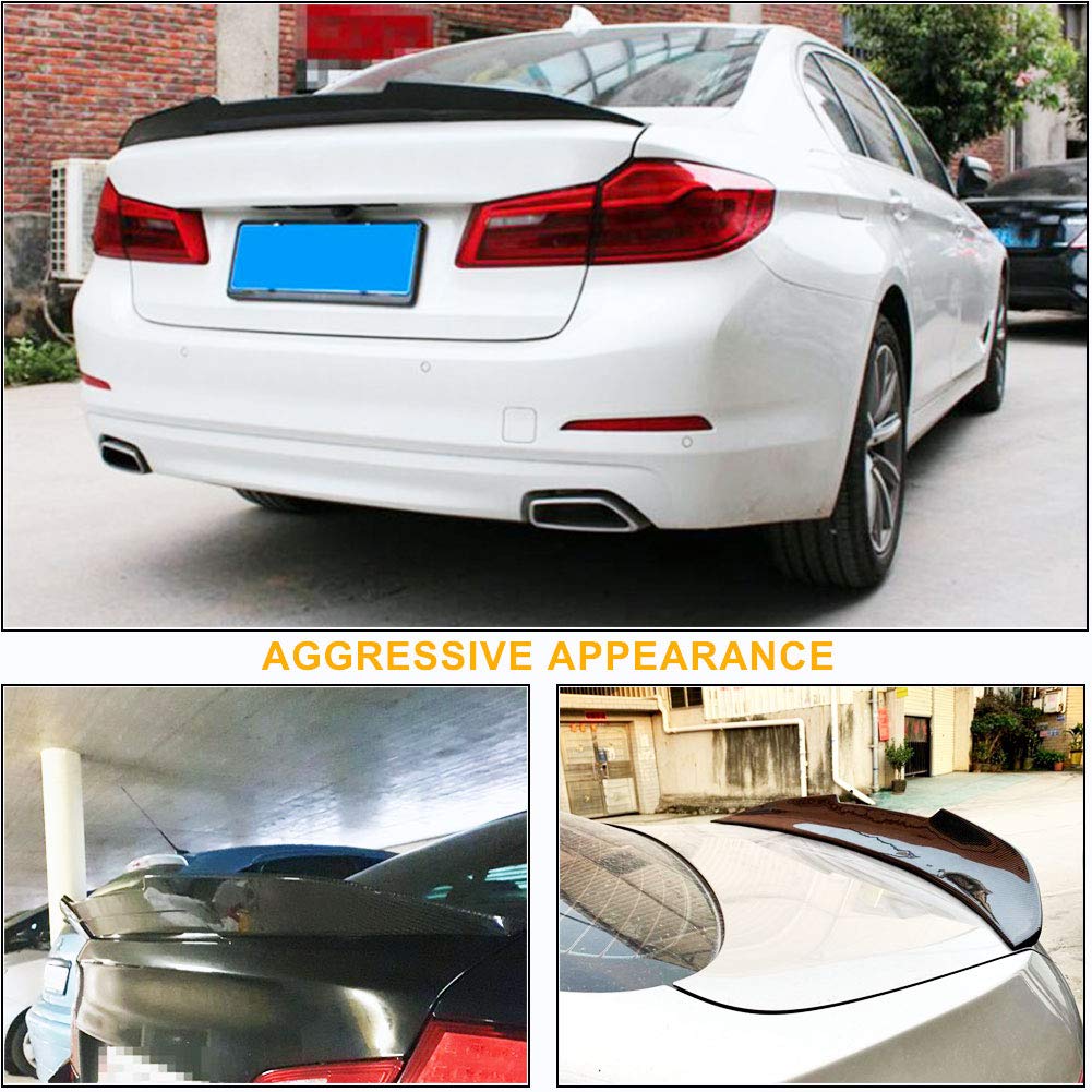 Premium Carbon Fiber Rear Trunk Spoiler for BMW 5 Series F10 Sedan (2010-2018) - Compatible with 520i 523i 528i 530i 535i 550i & M5 Models - High-Performance Boot Lid Spoiler Wing Lip - Enhance Style & Aerodynamics for Street Racing & Car Shows