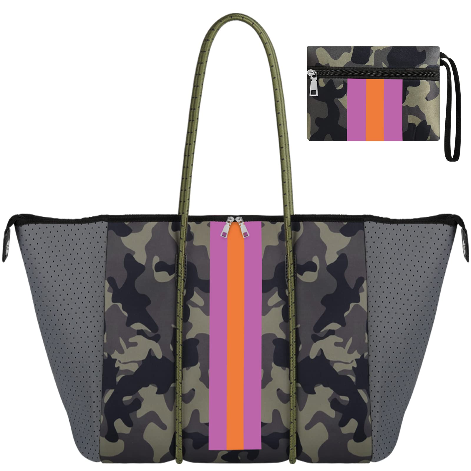 Premium Neoprene Tote Bag for Women - Large Waterproof Beach Bag, Gym & Travel Tote - Perfect for Pool, Beach, Workout & Vacation Essentials