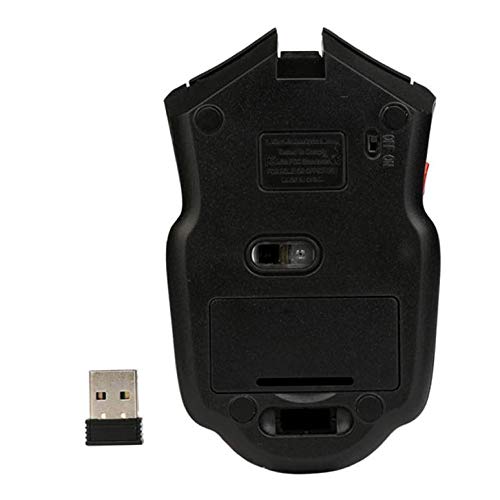 Wireless Mouse 2.4G Portable Optical Office Mouse with 3 Adjustable DPI - Ergonomic USB Computer Mouse for Laptop, PC, Mac - Red Right-Handed Design for Work, Gaming & Home Office Use