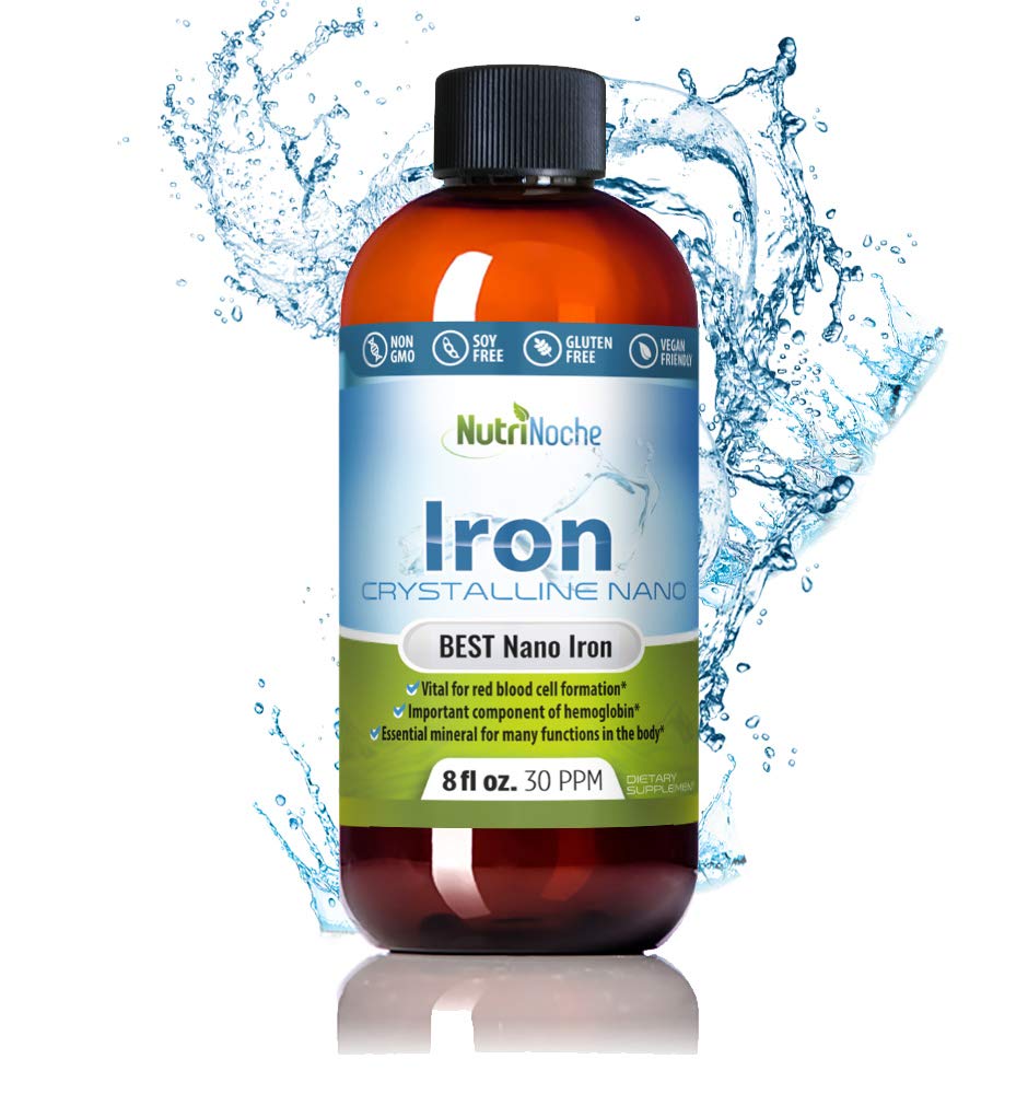 NutriNoche Pure Crystalline Liquid Iron Supplement - 30 ppm Colloidal Minerals for Energy Boost & Anemia Support - Ideal for Adults, Athletes & Pregnancy Wellness