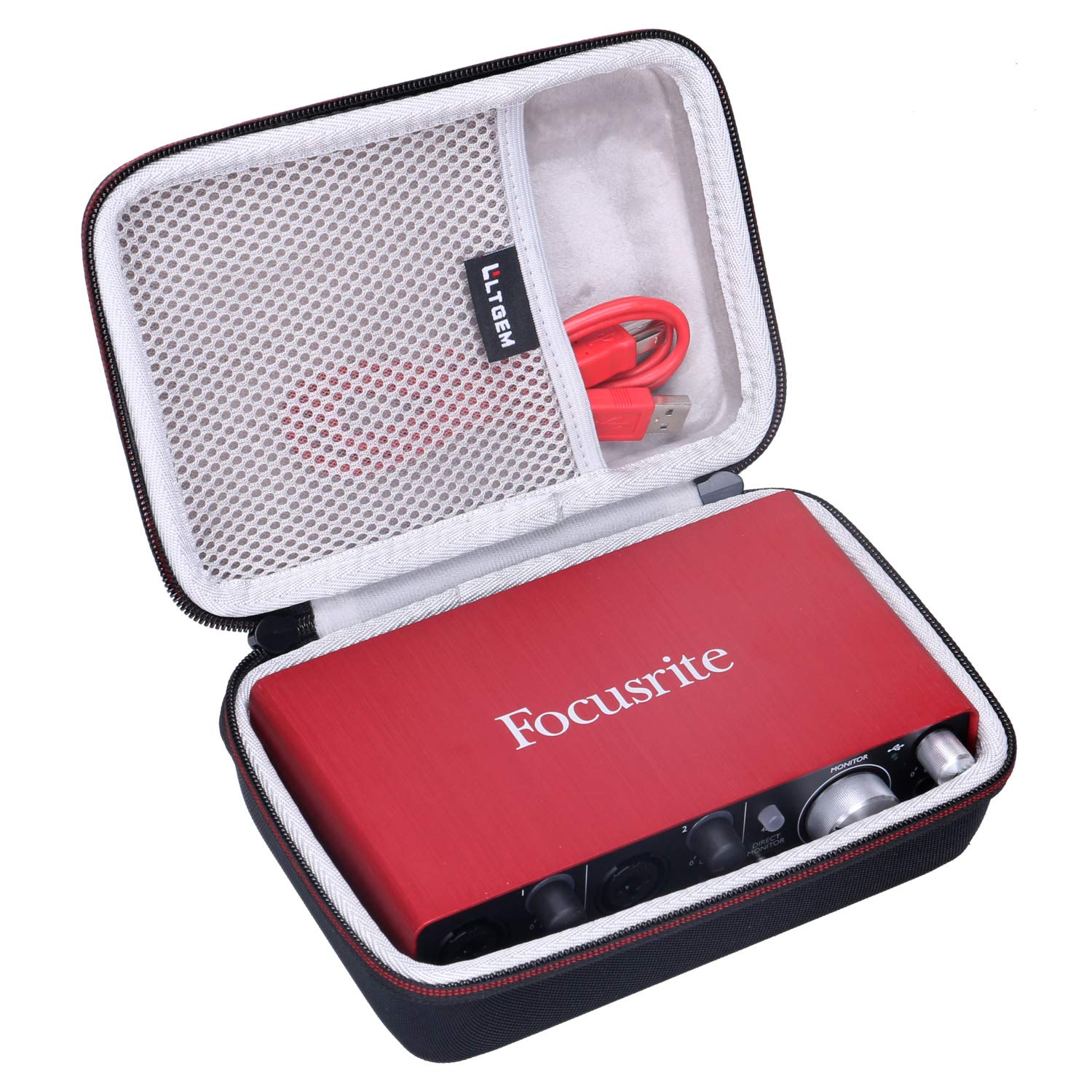 LTGEM Hard Travel Case for Focusrite Scarlett 2i2 & Solo (3rd Gen) USB Audio Interface - Protective Storage Box (7x4.7x1.5in) - Perfect for Studio, Live Performances & On-the-Go Musicians