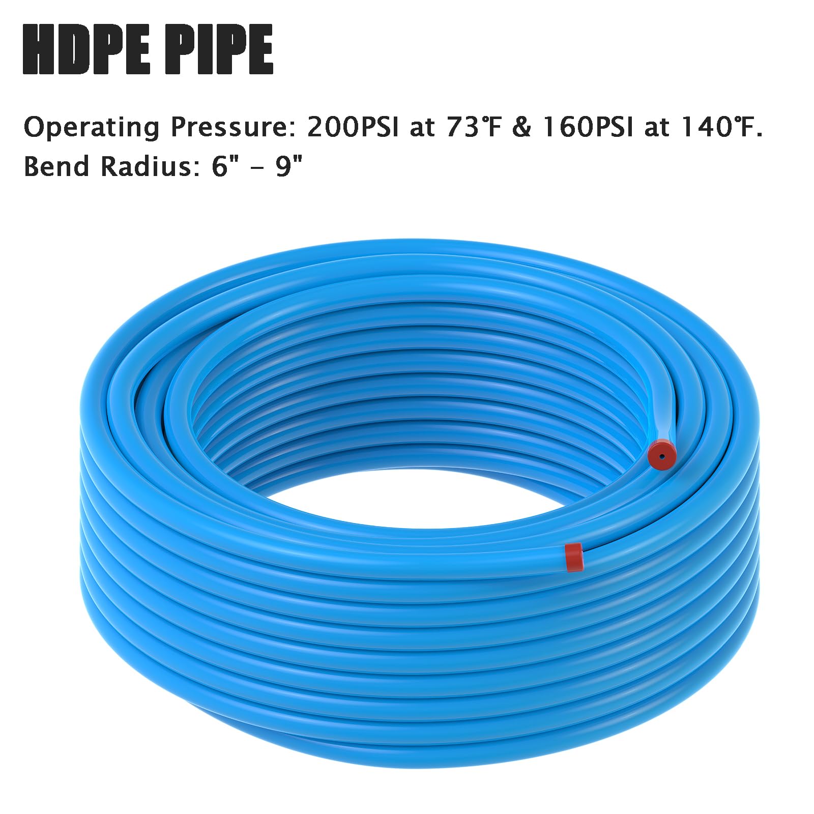 3/4 Inch x 100 Ft Compressed Air Piping System - Heavy Duty HDPE-Aluminum Air Hose Kit (200 PSI, Blue) for Garage Air Compressors, Automotive Shops & Industrial Applications - Includes All Accessories for Easy Installation