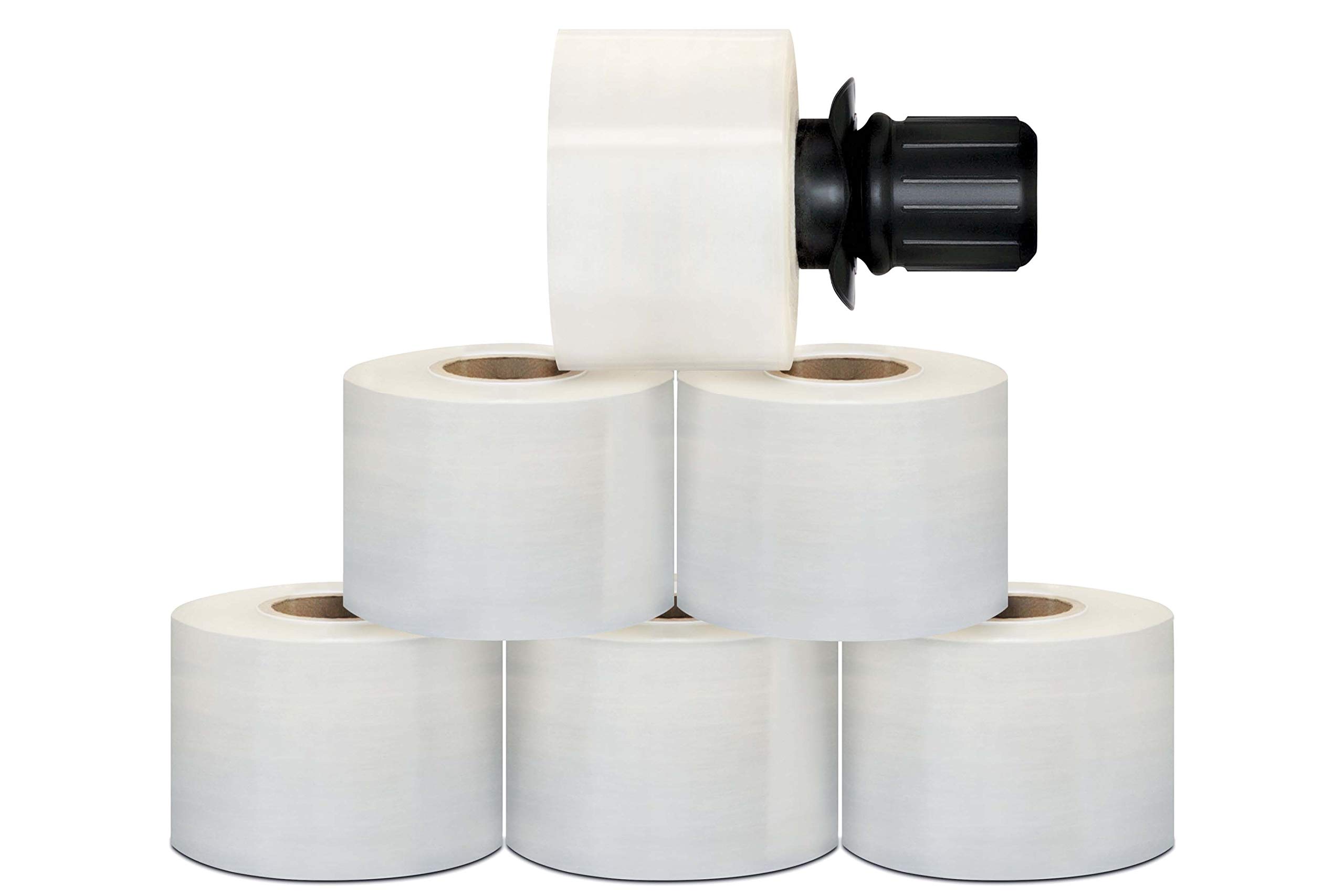 36 Pack Mini Stretch Wrap with Handles for Packing & Moving - 3 Inch x 1000 Feet Durable Clear Plastic Roll, 90 Gauge - Perfect for Shipping, Storage & Pallet Wrapping