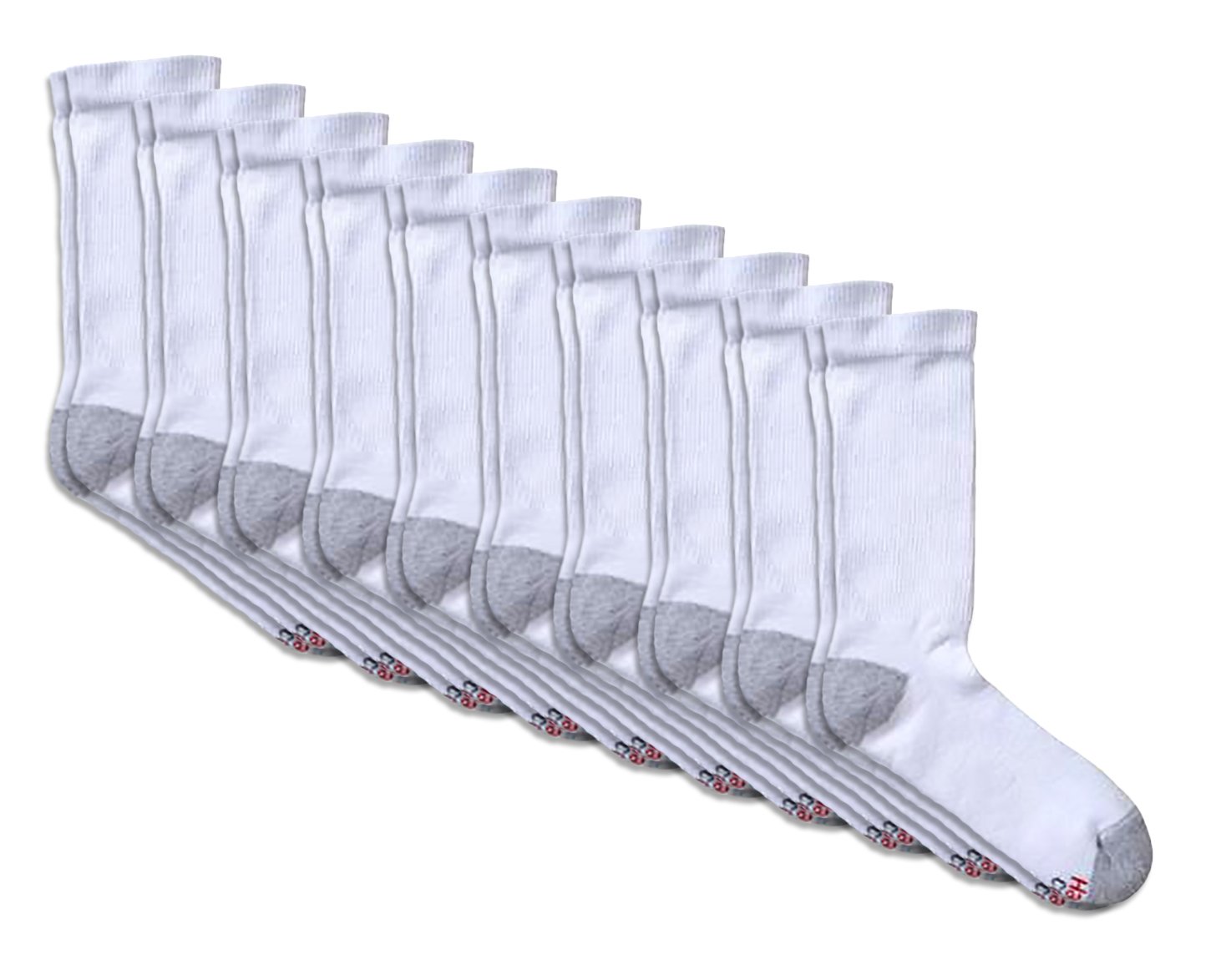 Hanes Men's 144V12 Crew Socks - 10 Pairs (2 Packs of 5) White Size 12-14 | Comfortable Cotton Socks for Work, Sports & Everyday Wear