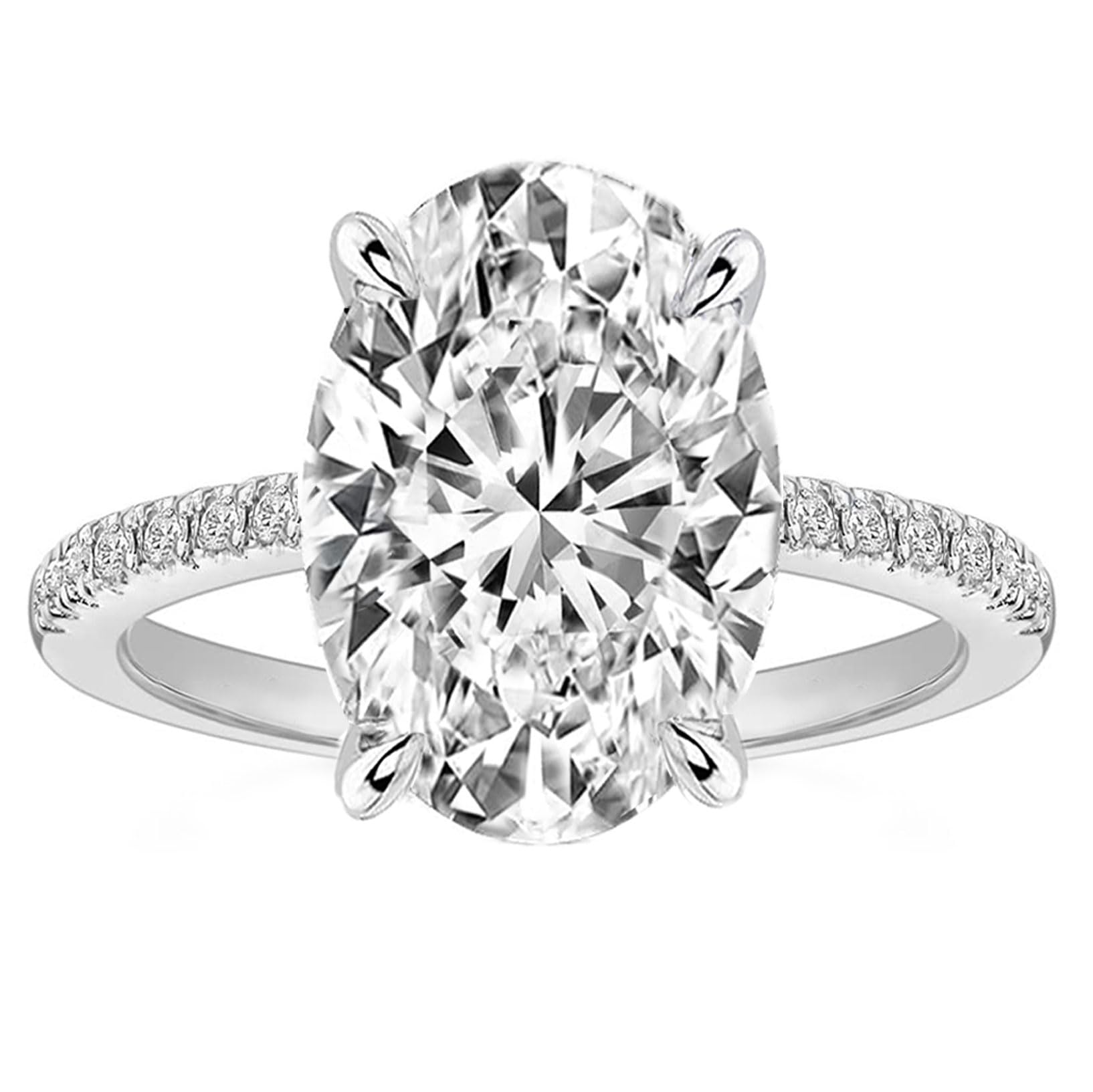 1.5/5.5CT Oval Cut Simulated Diamond Engagement Ring for Women - 925 Sterling Silver 18K Gold Plated Promise Ring - Perfect for Proposals, Anniversaries & Special Occasions