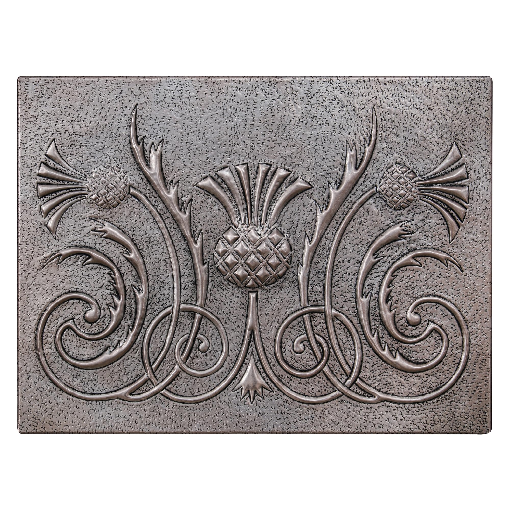 Scottish Thistle Copper Kitchen Backsplash Panel - Handmade Custom Copper Tile for Indoor & Outdoor Wall Decor (Gray) - Perfect for Farmhouse, Rustic, and Modern Kitchen Designs
