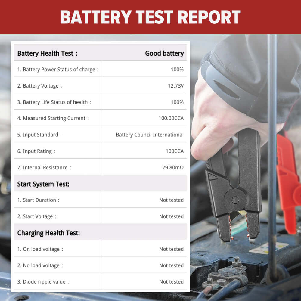 LAUNCH® BST360 Bluetooth Battery Tester for 6V & 12V Vehicles - Diagnose Car, Motorcycle, ATV & Boat Batteries with Wireless Convenience