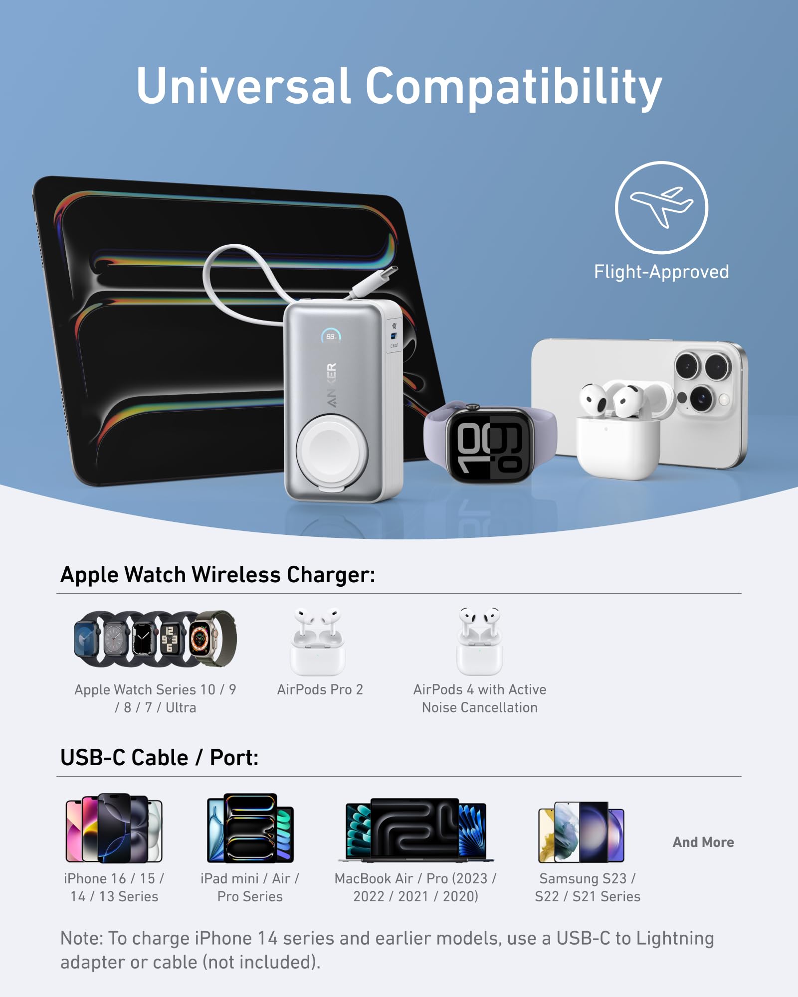 Anker MagGo 10,000mAh Magnetic Wireless Power Bank - Officially Certified for Apple Watch, iPhone 15 Series, Samsung Galaxy, iPad & AirPods | 35W Fast Charging with Built-in USB-C Cable | Portable Charger for Travel, Work & Outdoor Activities