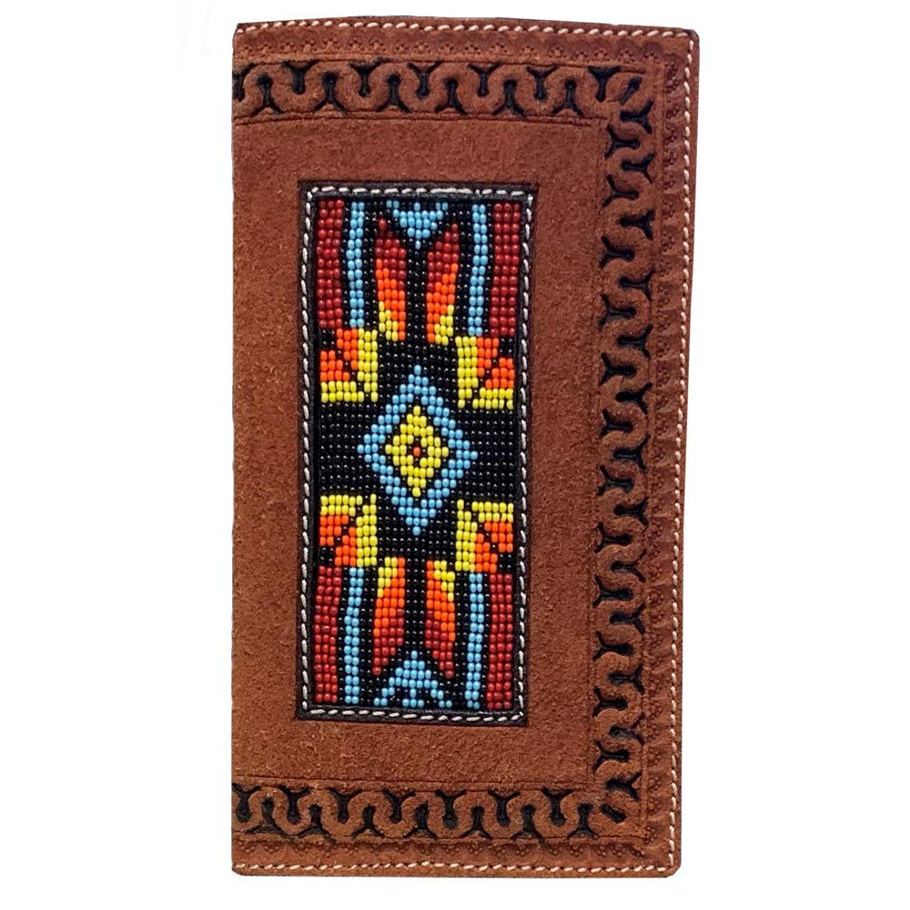 Twisted X Beaded Rough Out Leather Rodeo Wallet for Men & Women - Handcrafted Western Style Bifold with Secure ID Window - Perfect for Cowboy Boots, Rodeo Events & Country Fashion