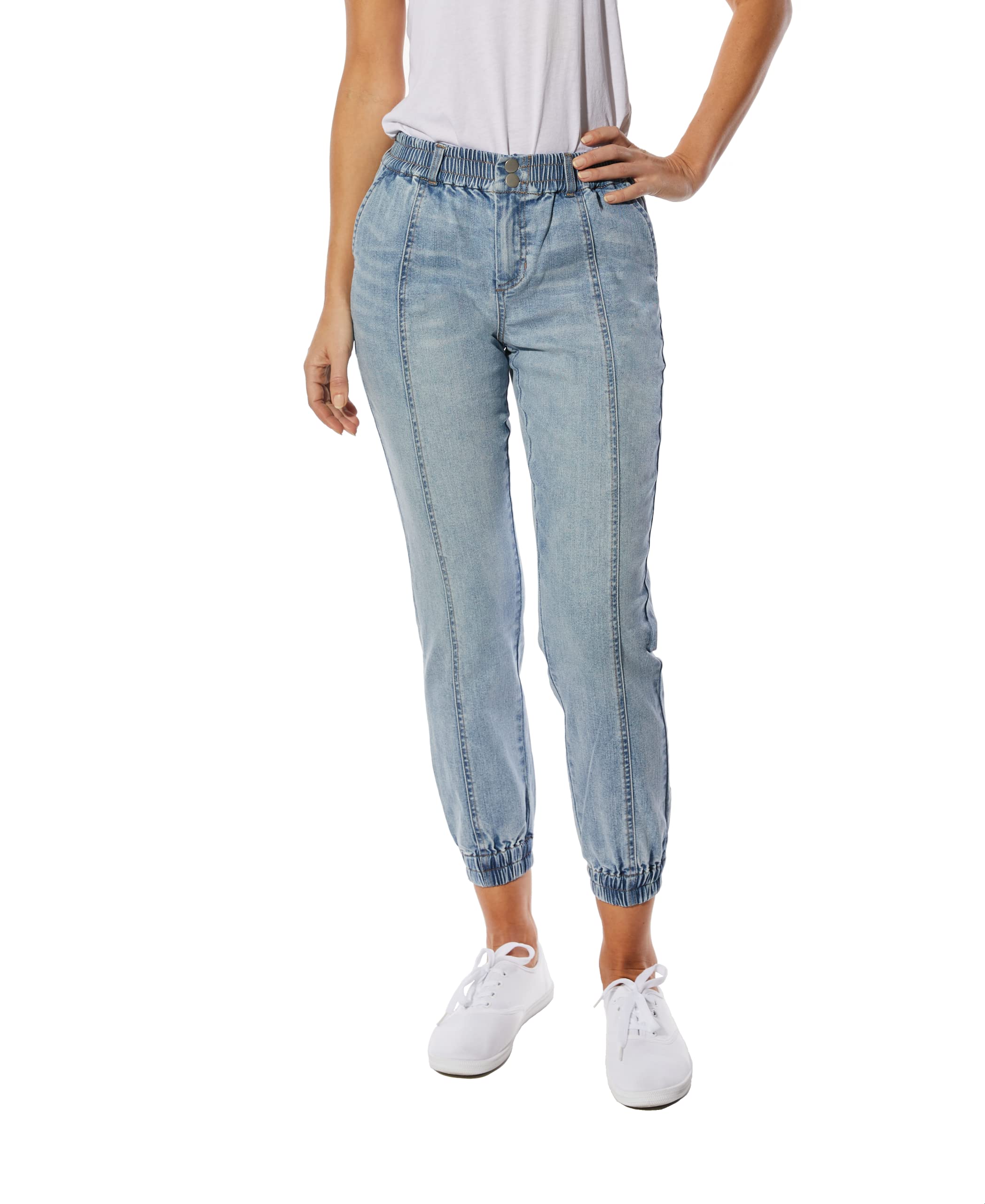 Women's Lightweight Jogger Pants with Functional Zipper & Double Button Closure - Comfortable Casual Lounge Pants for Running, Yoga, and Home Wear