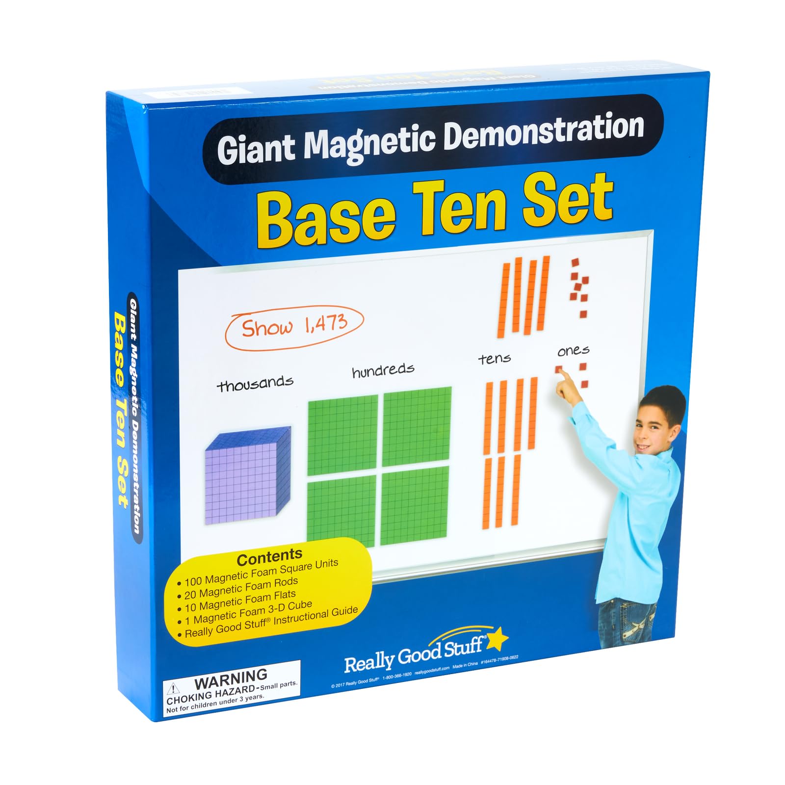 Really Good Stuff Giant Magnetic Base Ten Set - Math Manipulatives for Classroom & Homeschool Learning | Hands-On Teaching Aid for Place Value, Addition & Subtraction