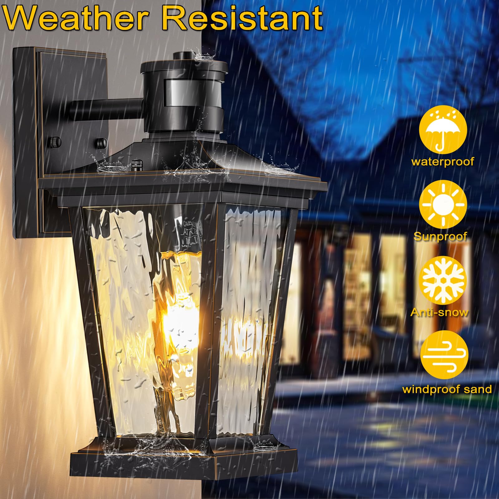 Dusk to Dawn Outdoor Light - Waterproof Wall Mounted Exterior Lantern for Front Door, Porch & Patio - Perfect for Home Security and Nighttime Illumination
