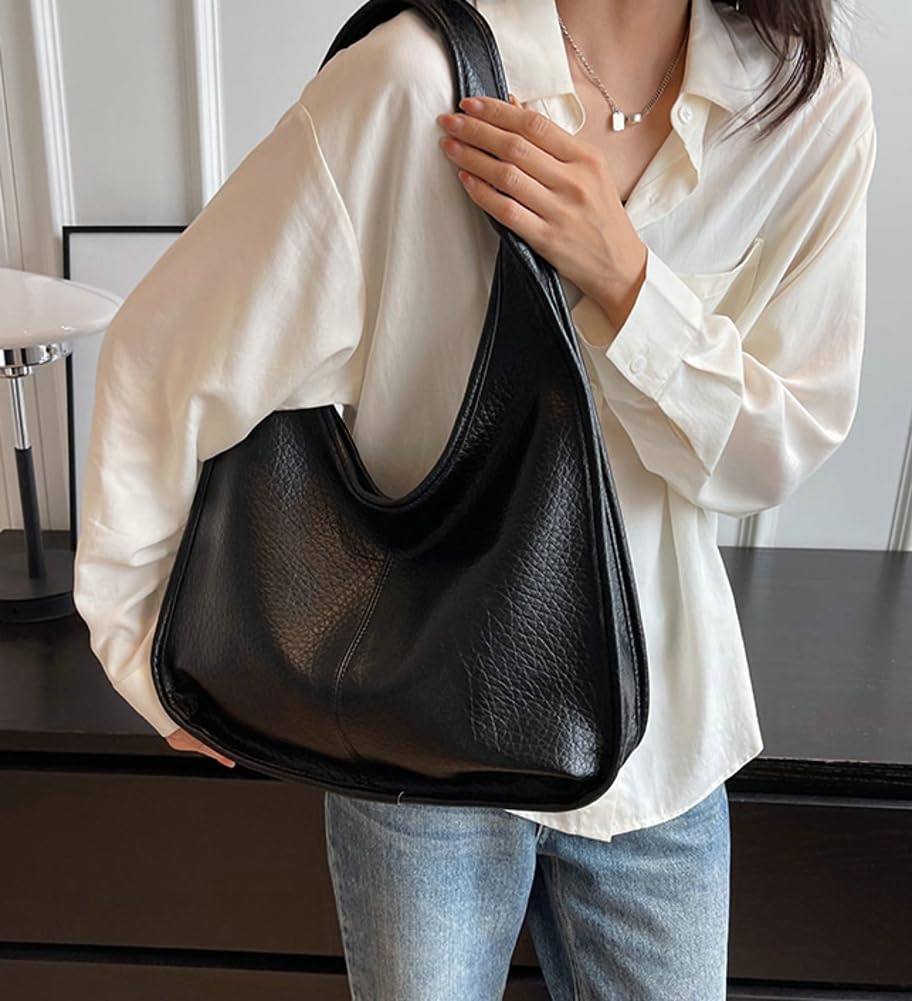Vintage Women's PU Leather Tote Bag - Large Hobo Shoulder Bag Handbag Satchel Purse for Work, Travel & Everyday Use