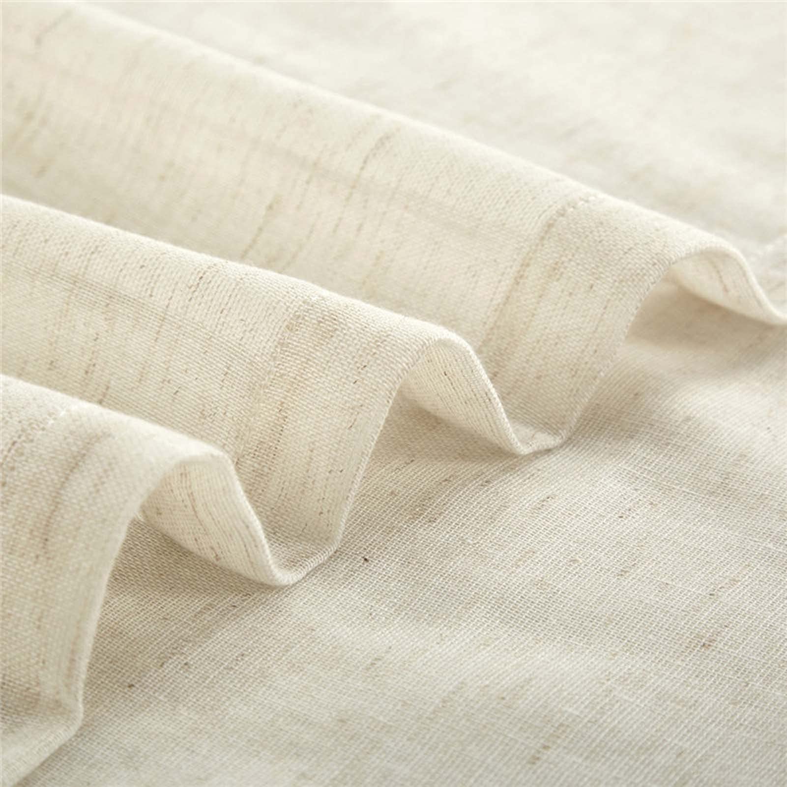 2-Panel Sheer Curtains with Grommet 79x98 Inches - Linen Textured Semi Voile Window Drapes for Bedroom & Living Room - Blackout Thermal Insulated Curtain Panels for Home Decor & Sun Protection