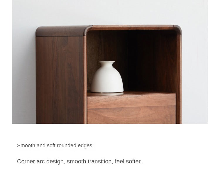 Solid Black Walnut Wood Side Cabinet - Rustic Nightstand, Entryway Storage, or Bathroom Organizer - Handcrafted for Home & Office Decor