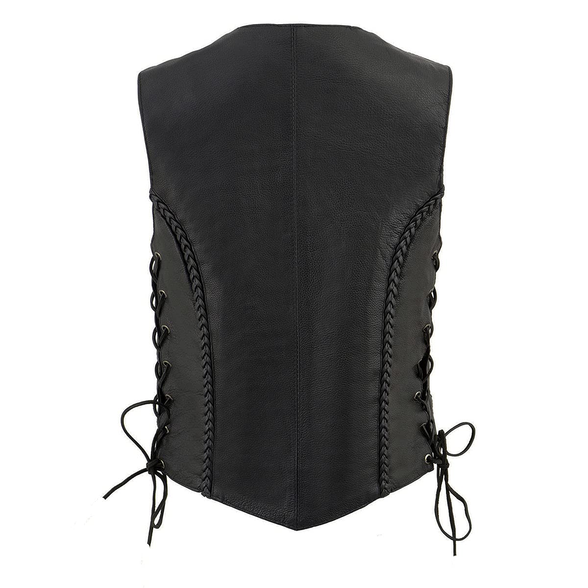 Milwaukee Women's Braided Side Lace Leather Vest - Stylish & Comfortable for Casual Outfits, Parties & Outdoor Adventures