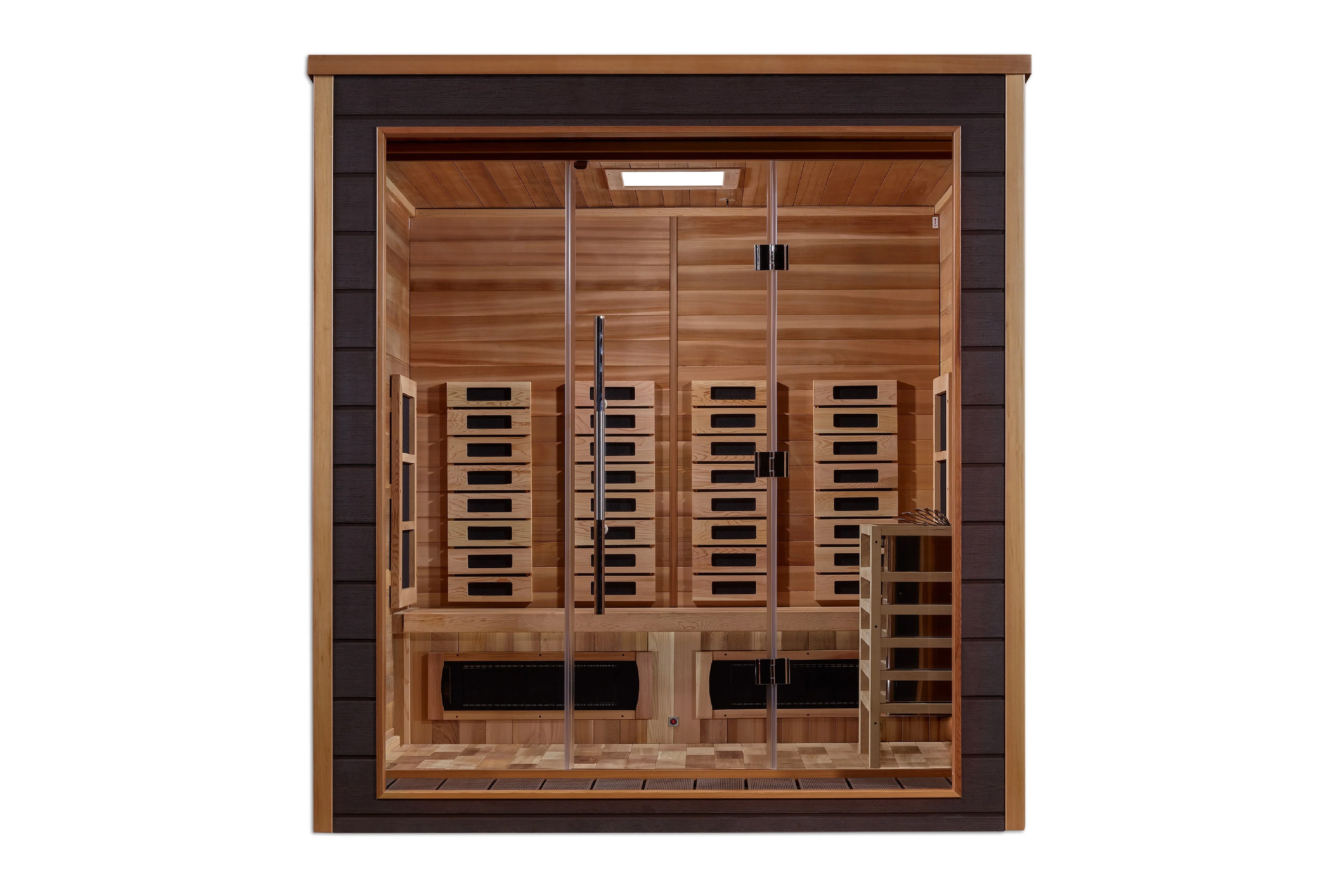 Golden Designs Visby 3-Person Infrared Sauna for Indoor & Outdoor Use - Full Spectrum Therapy for Relaxation & Detox | Perfect for Home Spa, Backyard Wellness & Gym Recovery