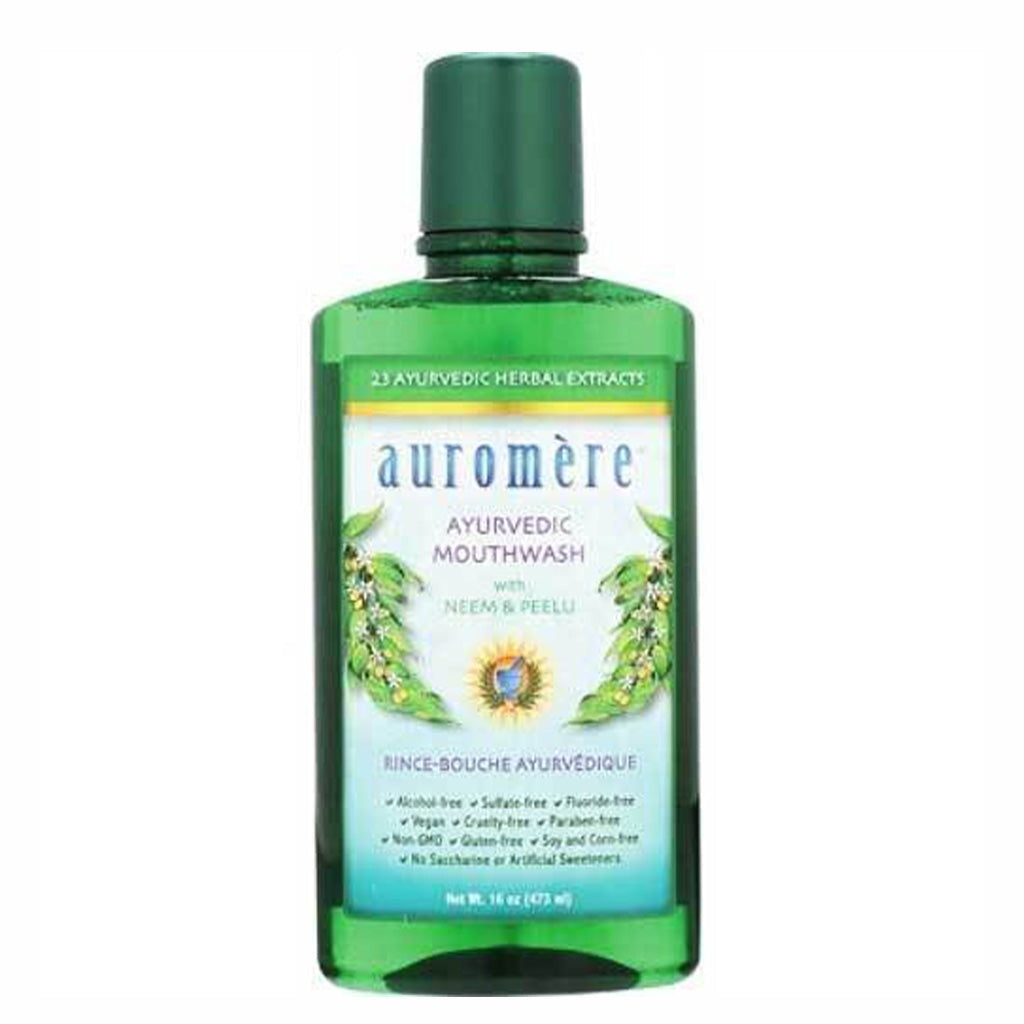 Auromere Ayurvedic Neem & Peelu Mouthwash - Natural Oral Rinse for Fresh Breath & Healthy Gums - Ideal for Daily Use, Travel & Holistic Dental Care