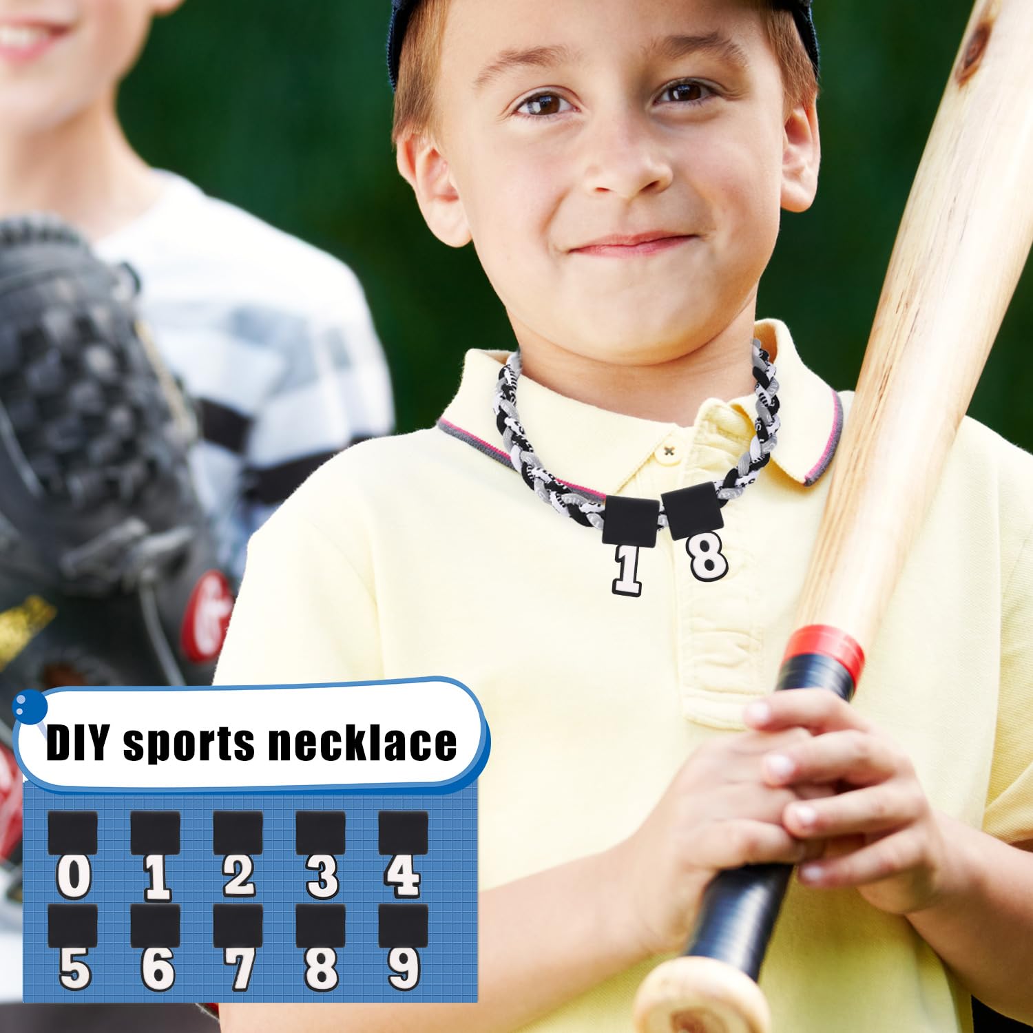 Baseball Number Pendant 0-9 - Silicone Sports Fan Necklace Charm for Tornado Braided Rope Jewelry | Perfect for Baseball Games, Team Spirit & Fan Gifts