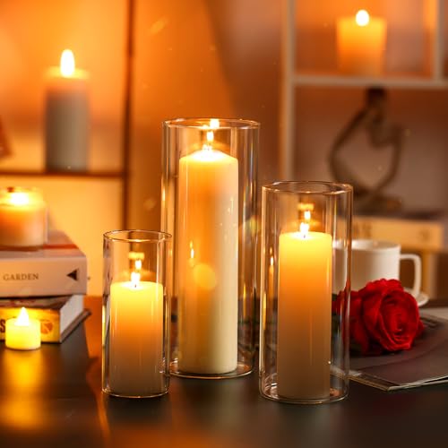 Clear Glass Candle Holder-3pcs